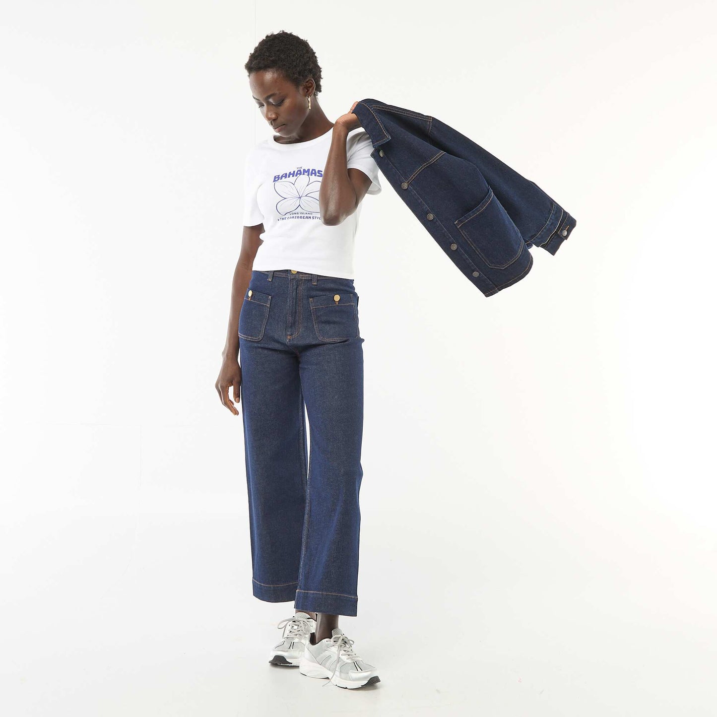 T-shirt imprimé à manches courtes à motif BLANC