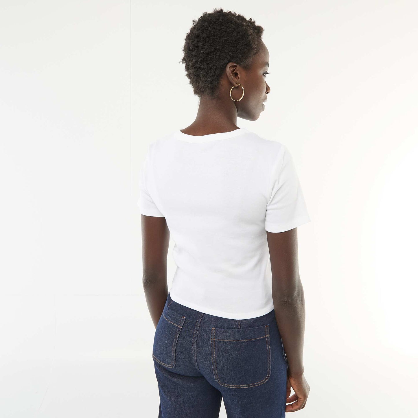 T-shirt imprimé à manches courtes à motif BLANC