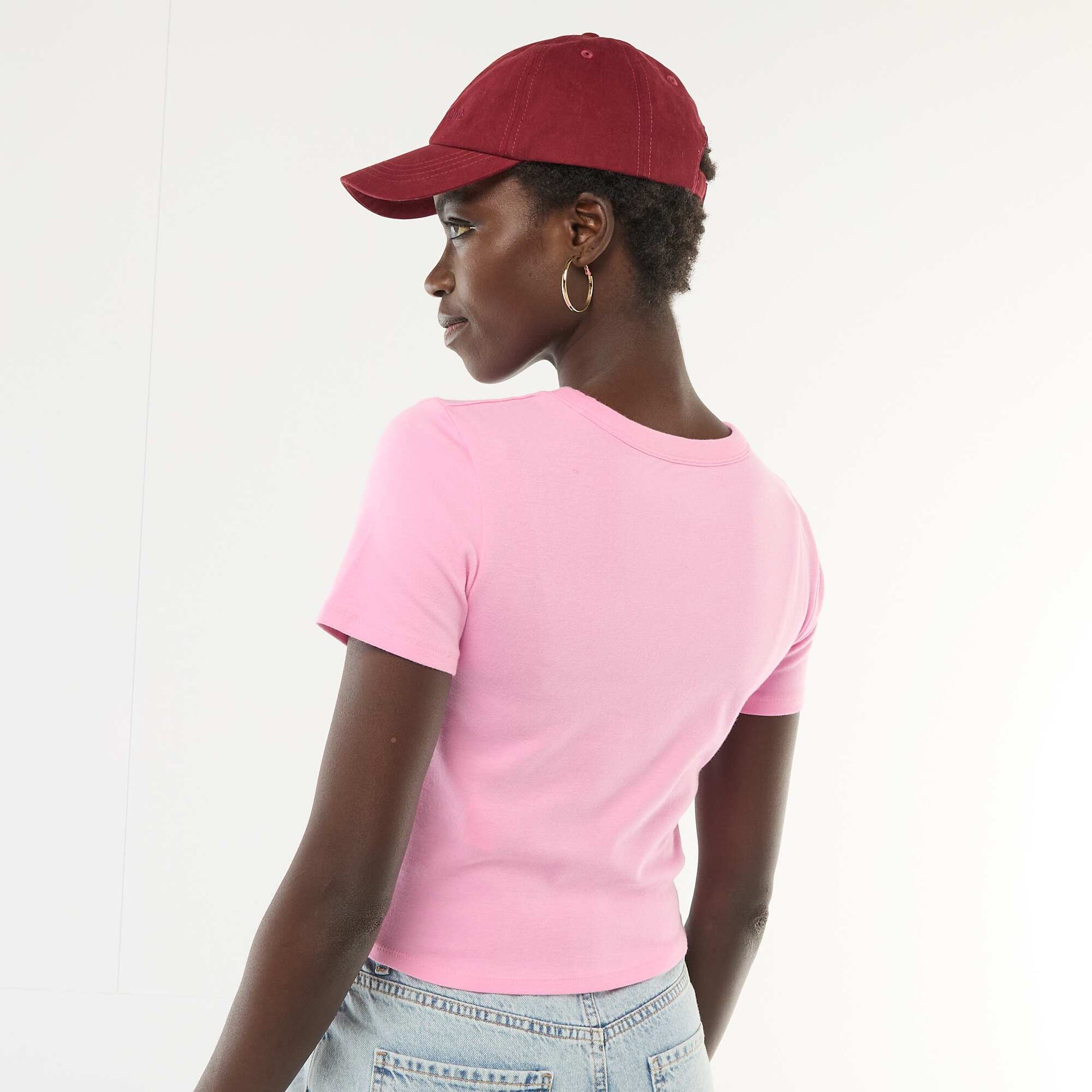 T-shirt imprimé à manches courtes à motif ROSE