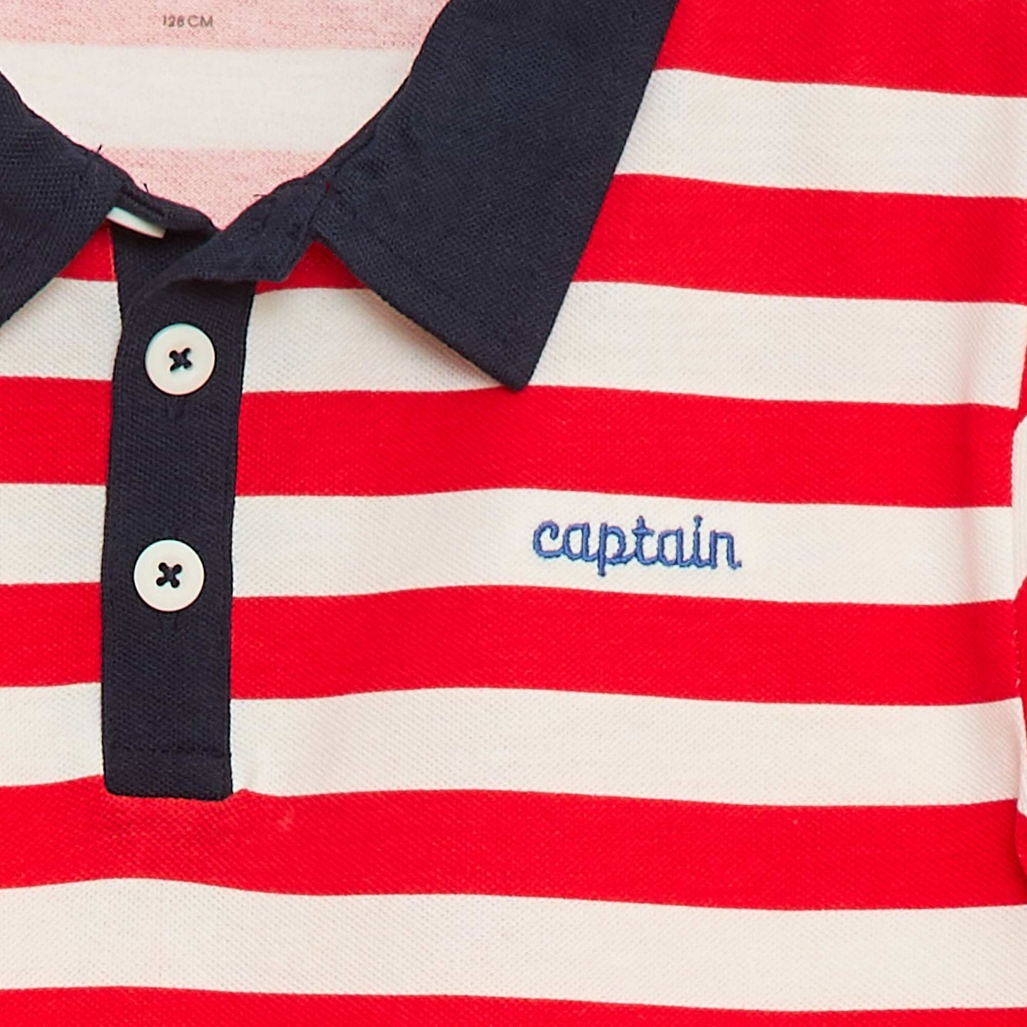 Polo manches courtes avec rayures all over ROUGE