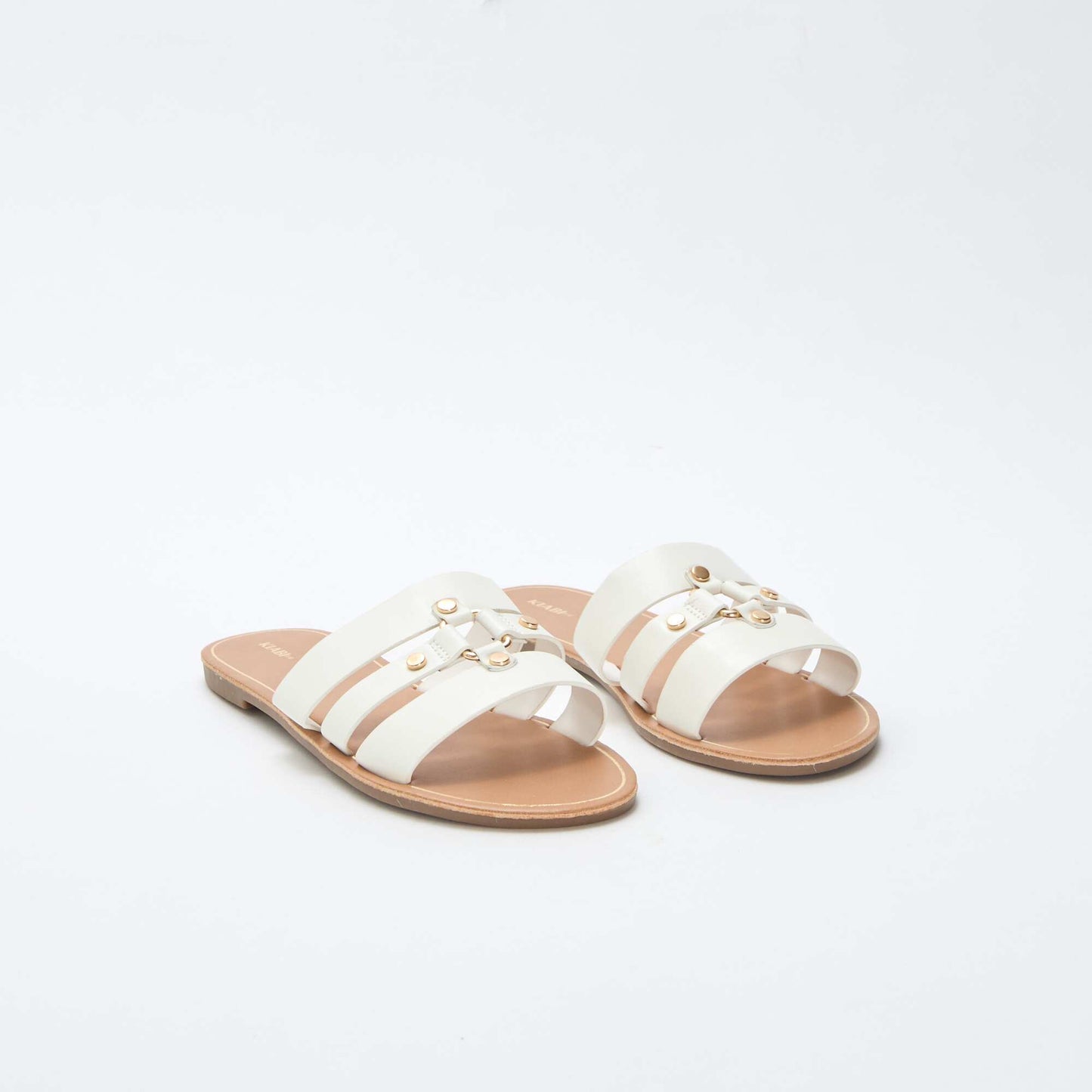 Mules plates BLANC