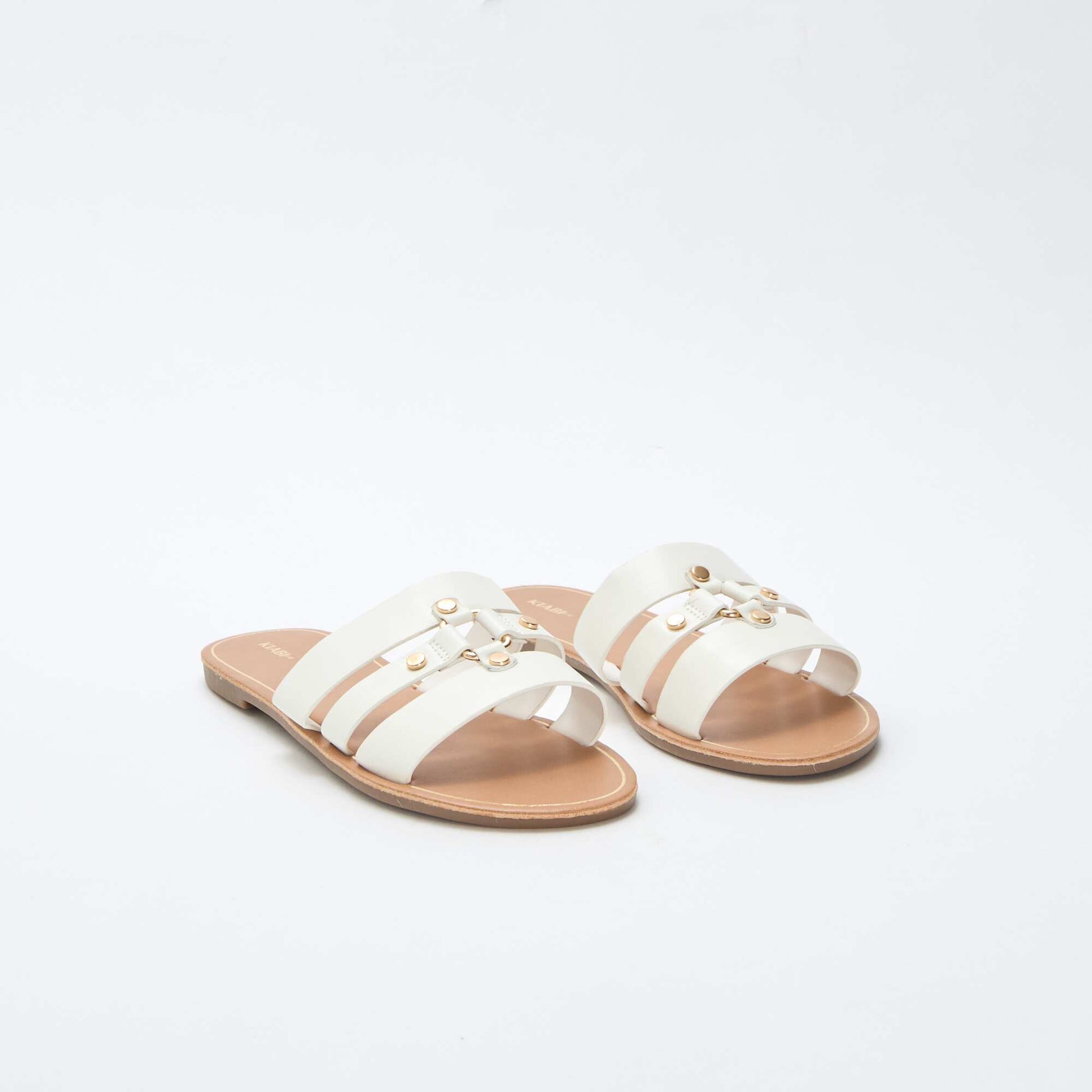 Mules plates BLANC