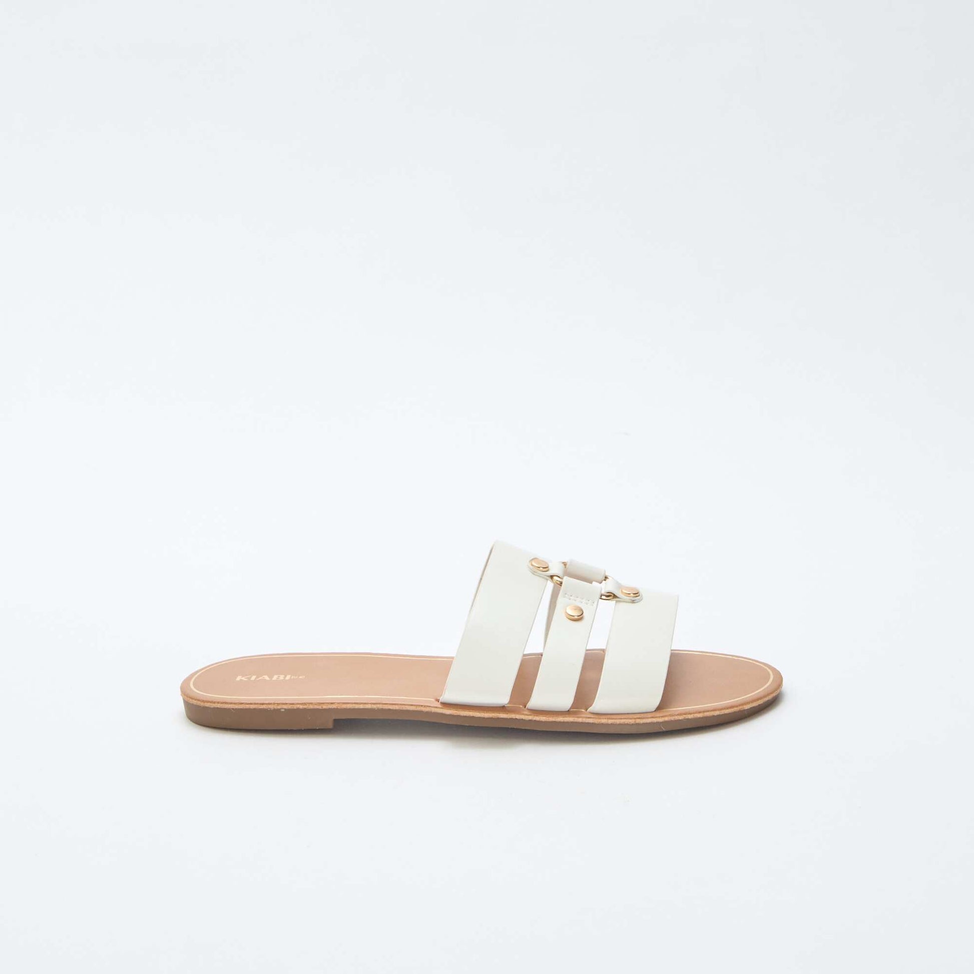 Mules plates BLANC