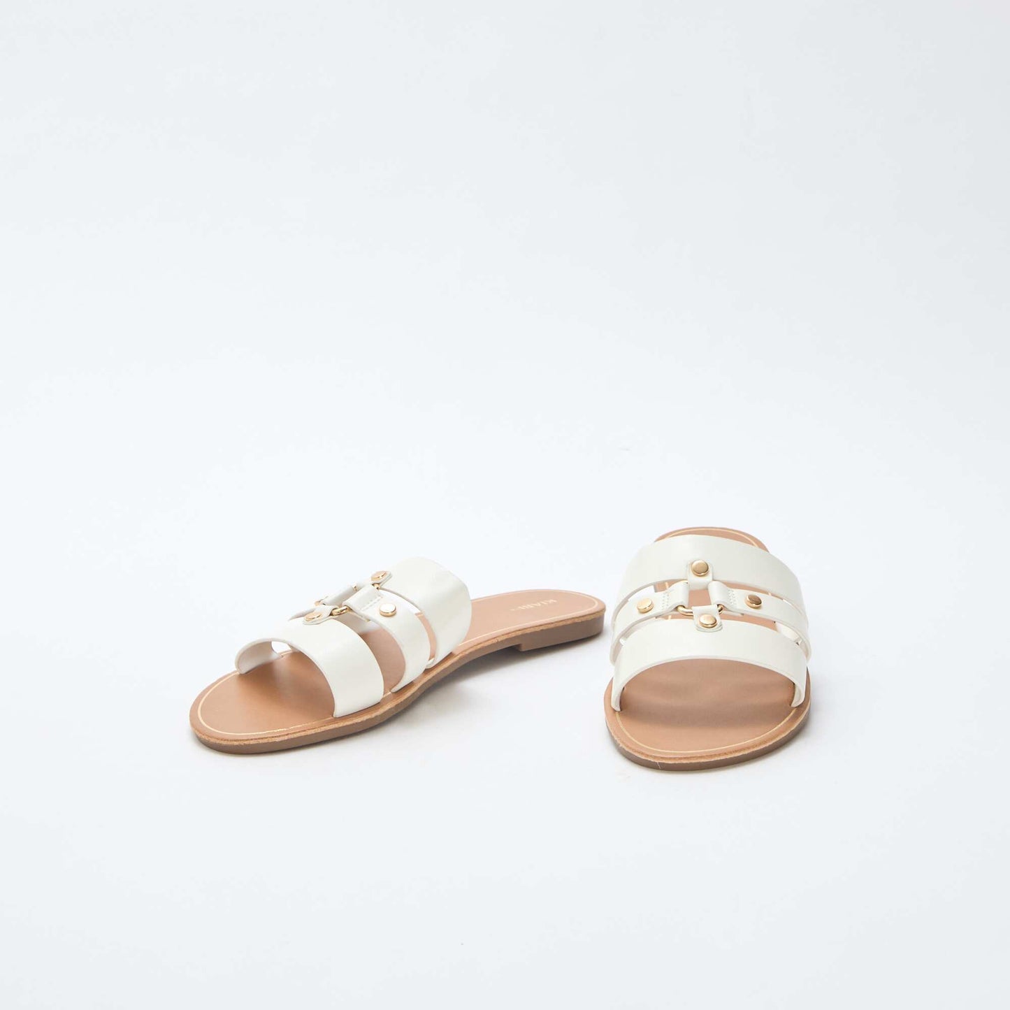 Mules plates BLANC