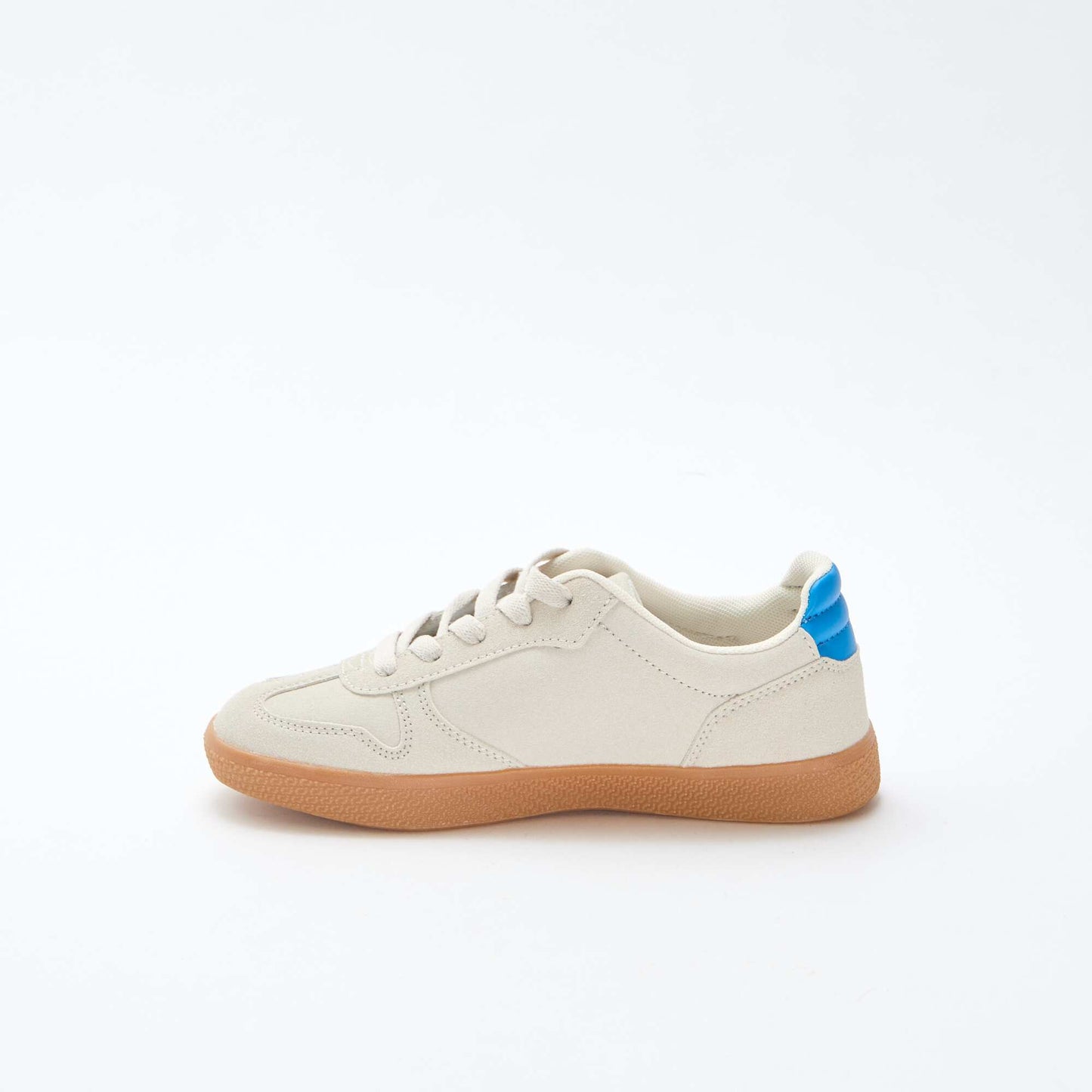 Basket basse suède avec empiècement contrasté BLEU