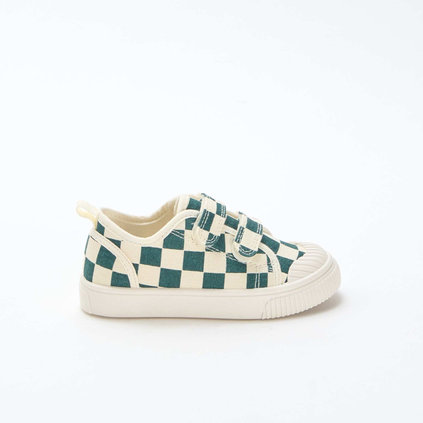 Baskets en toile imprimé damiers VERT