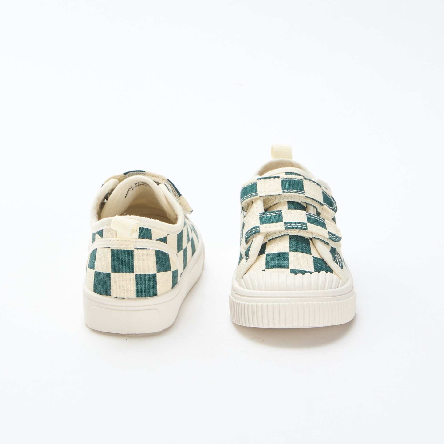 Baskets en toile imprimé damiers VERT