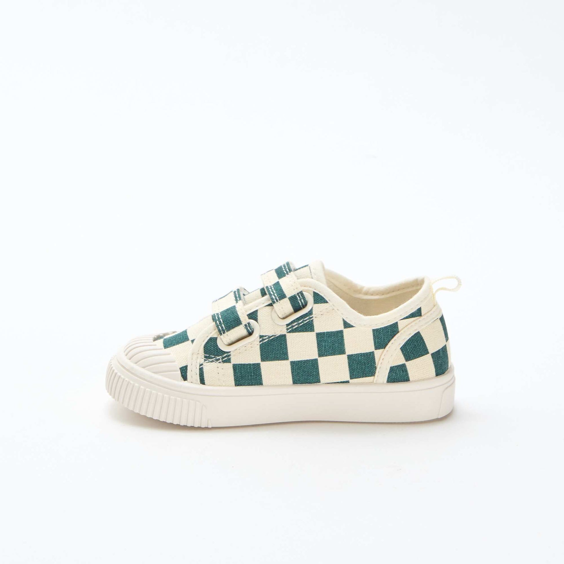 Baskets en toile imprimé damiers VERT
