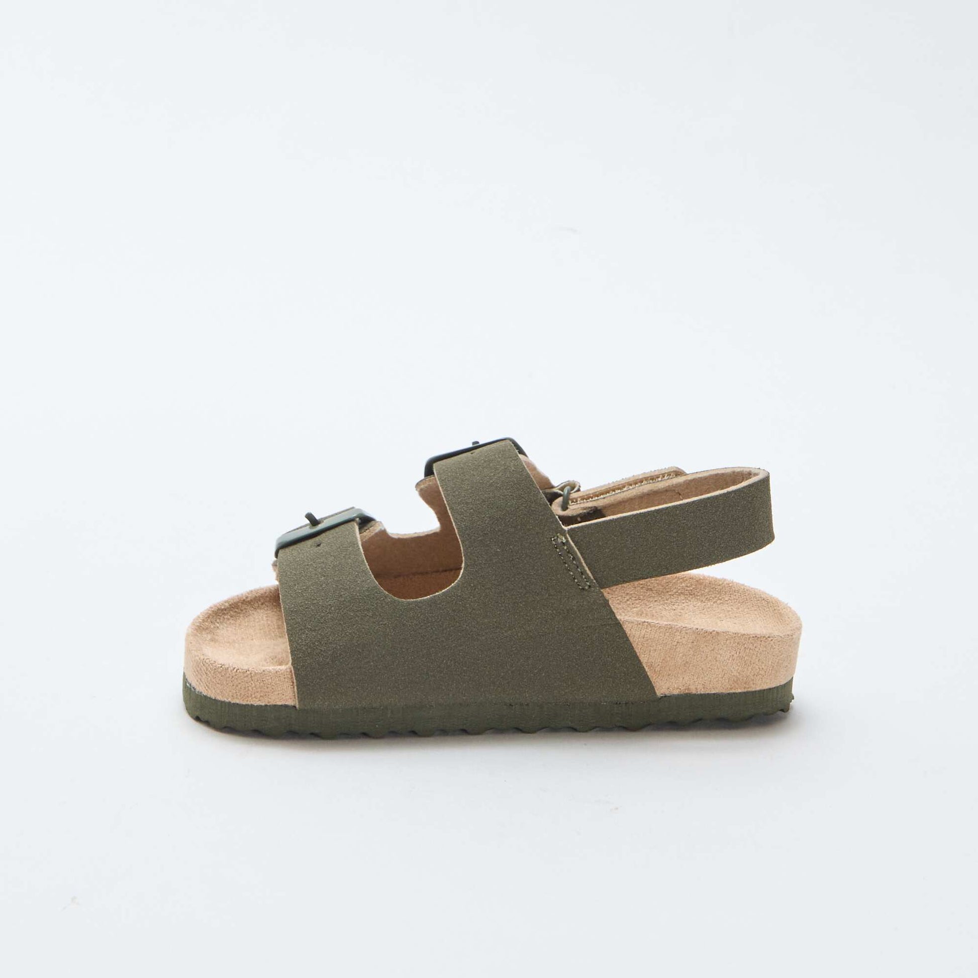 Sandales plates en suédine KAKI