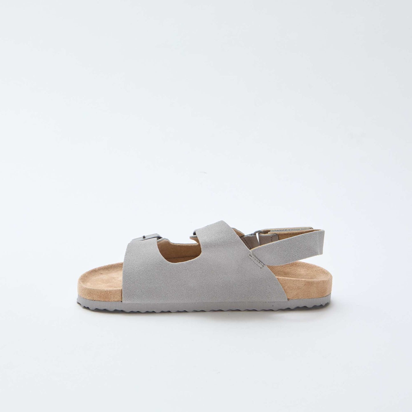 Sandales plates en suédine ajustables GRIS