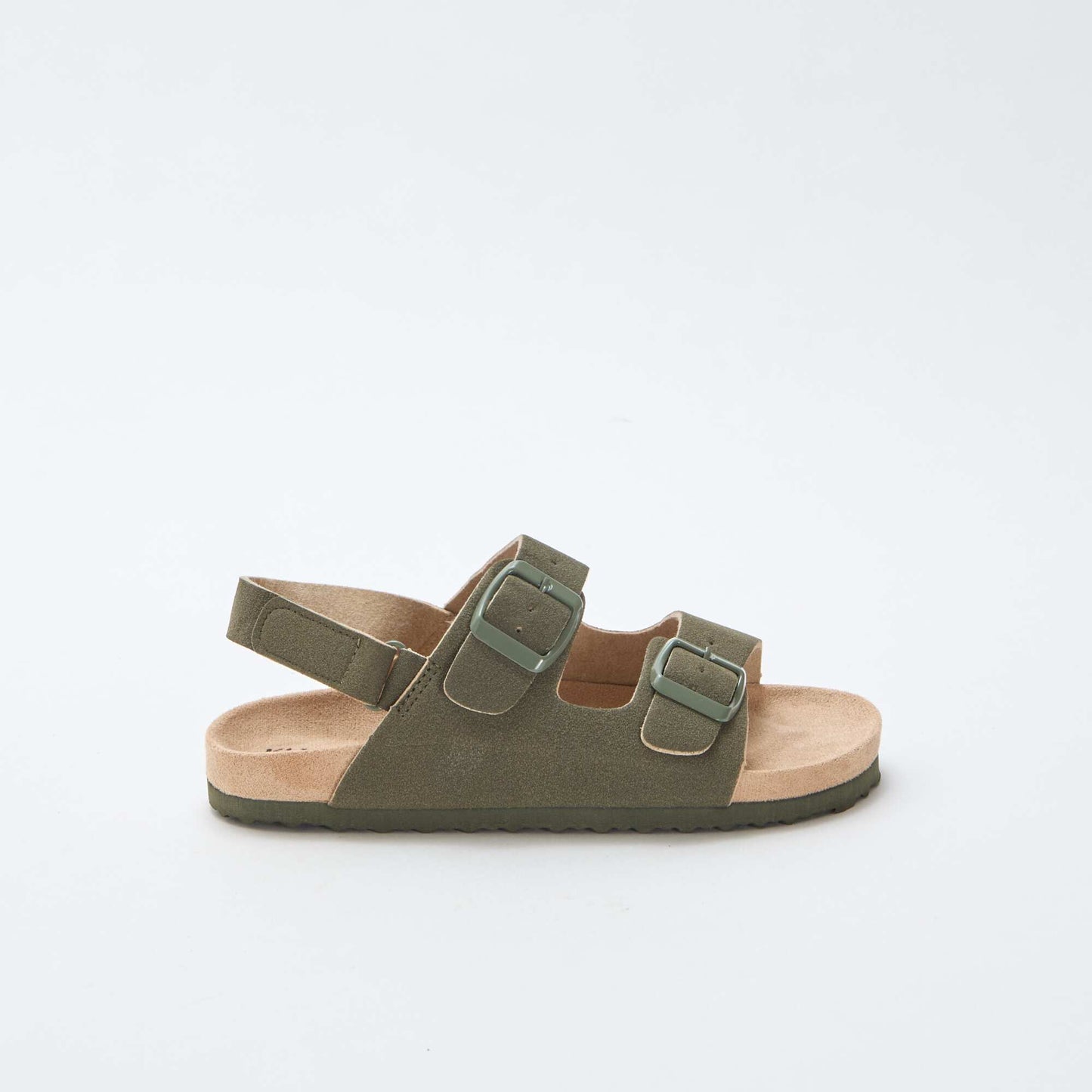Sandales plates en suédine ajustables KAKI