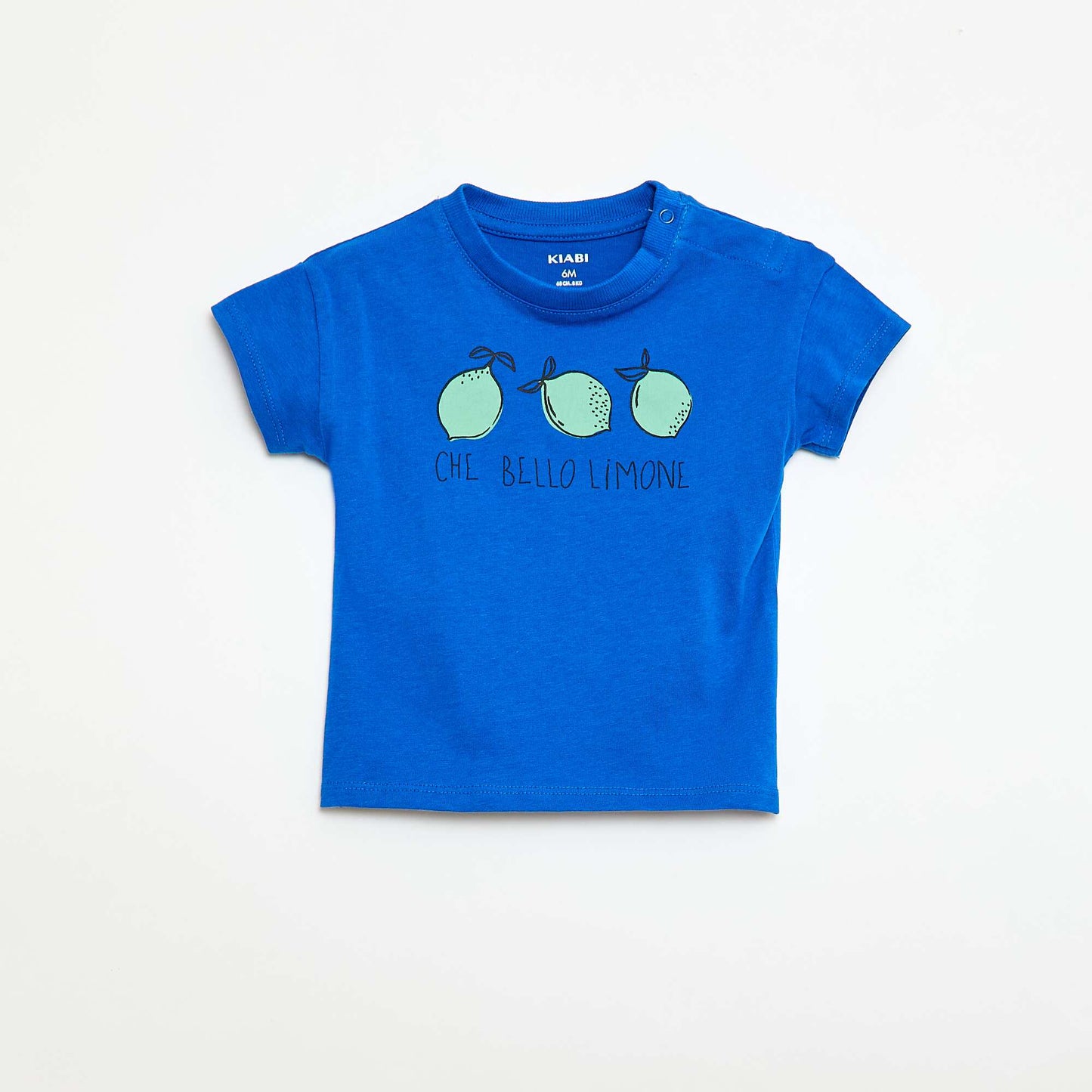 T-shirt imprimé à message BLEU