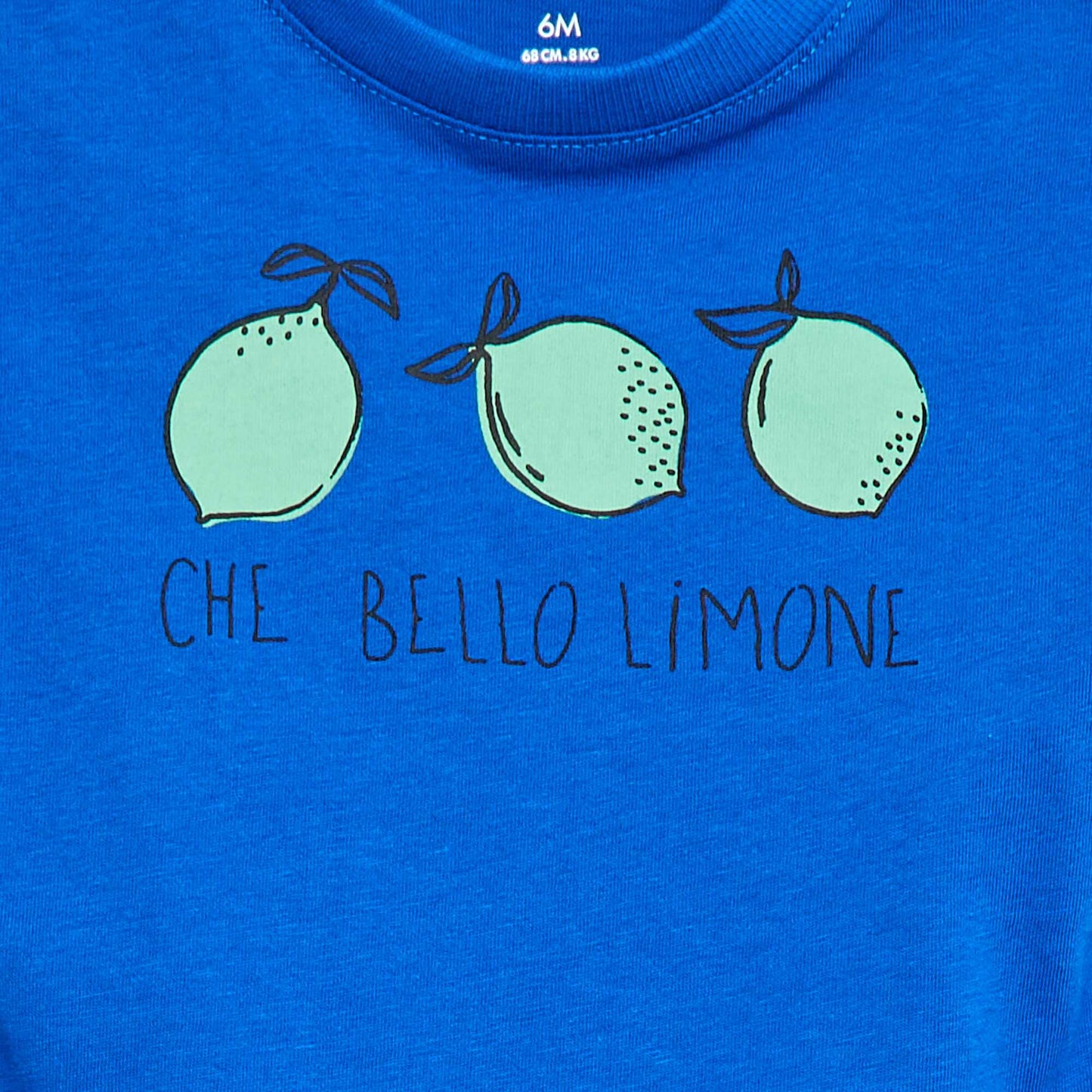 T-shirt imprimé à message BLEU