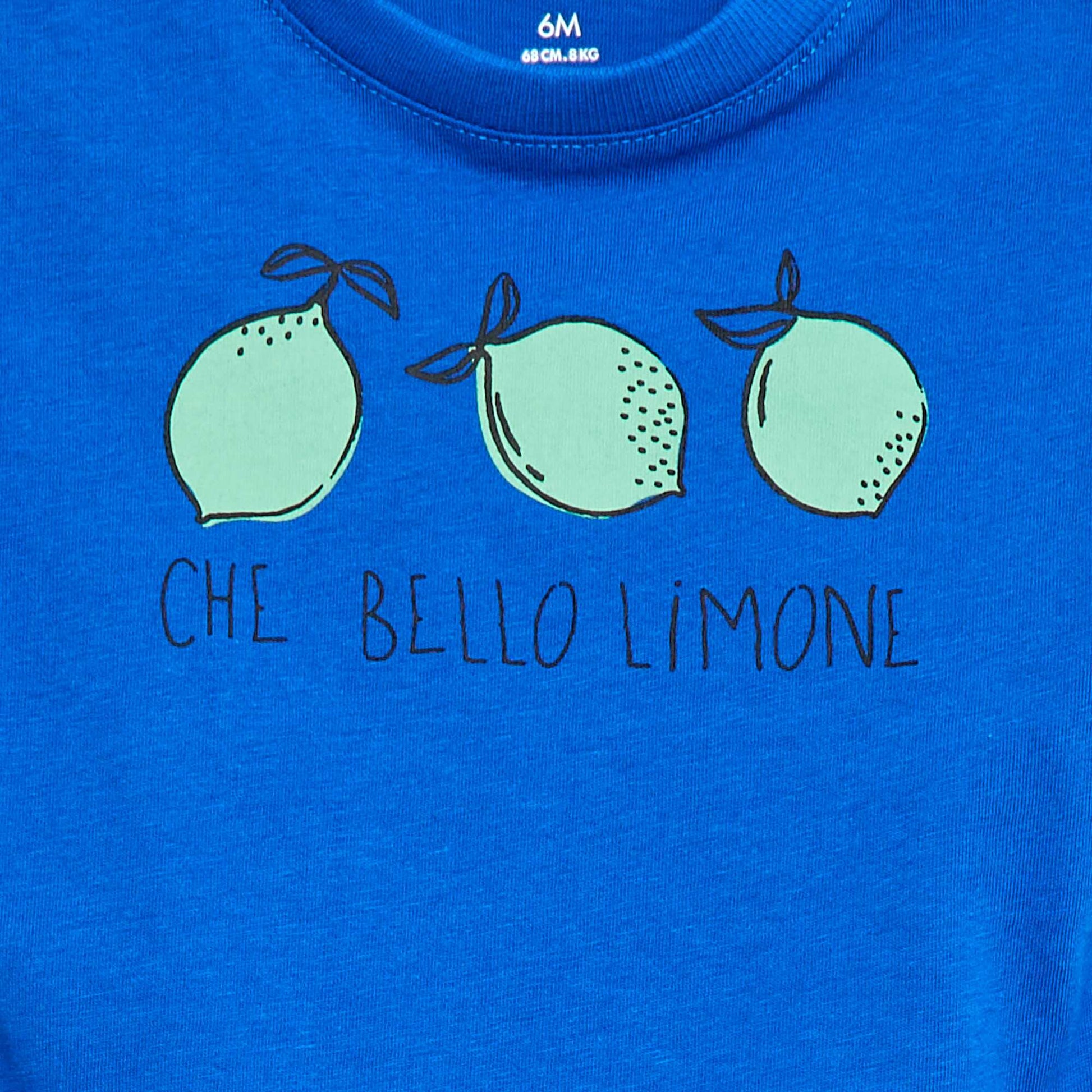 T-shirt imprimé à message BLEU
