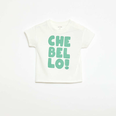 T-shirt imprimé à message BEIGE