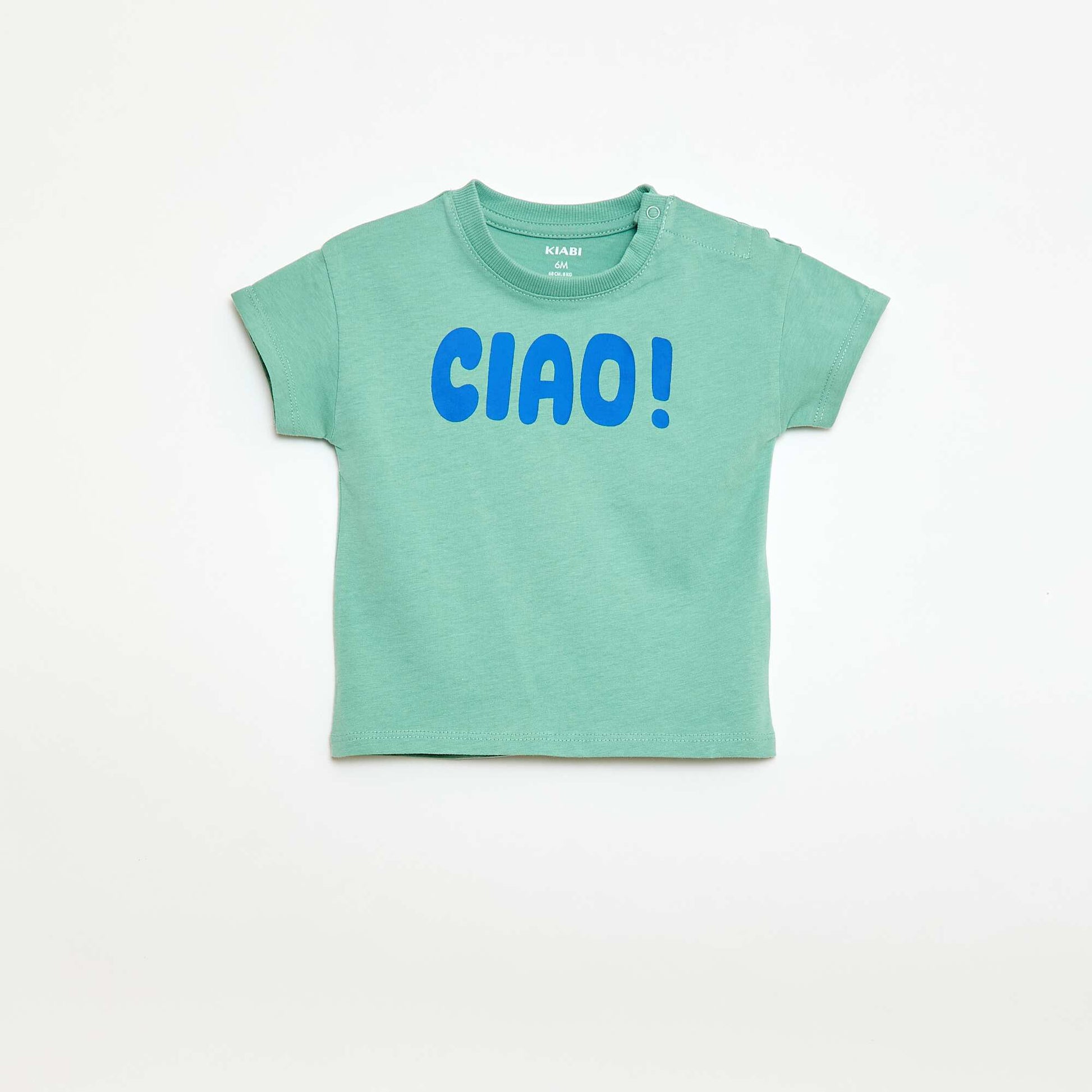 T-shirt imprimé à message VERT