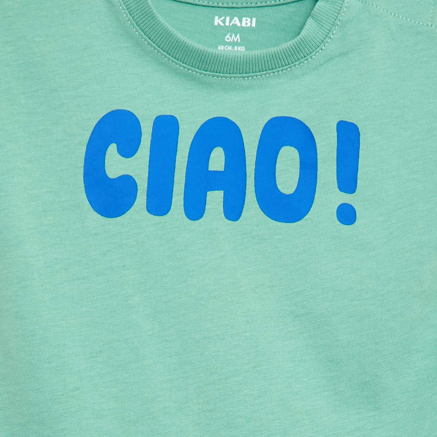 T-shirt imprimé à message VERT