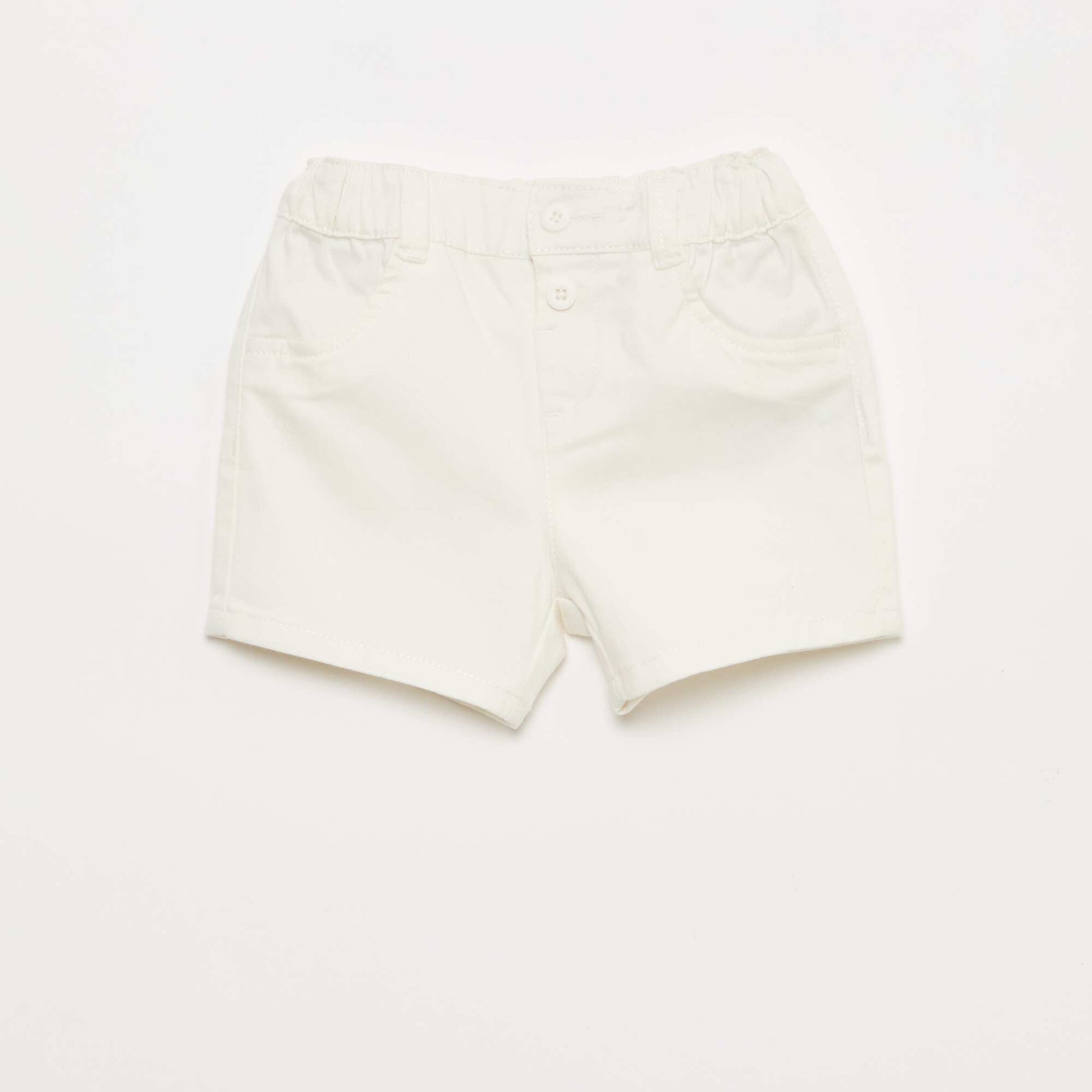 Short en twill uni BLANC