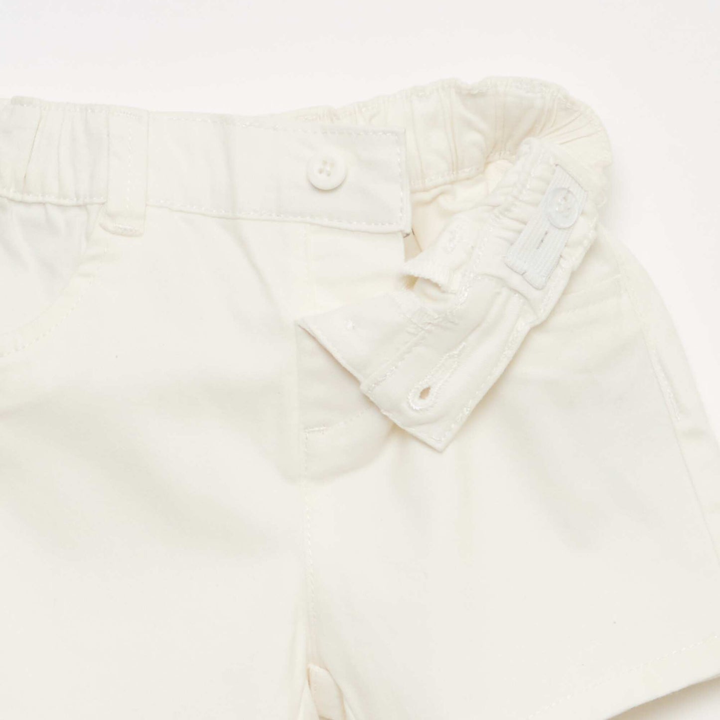 Short en twill uni BLANC