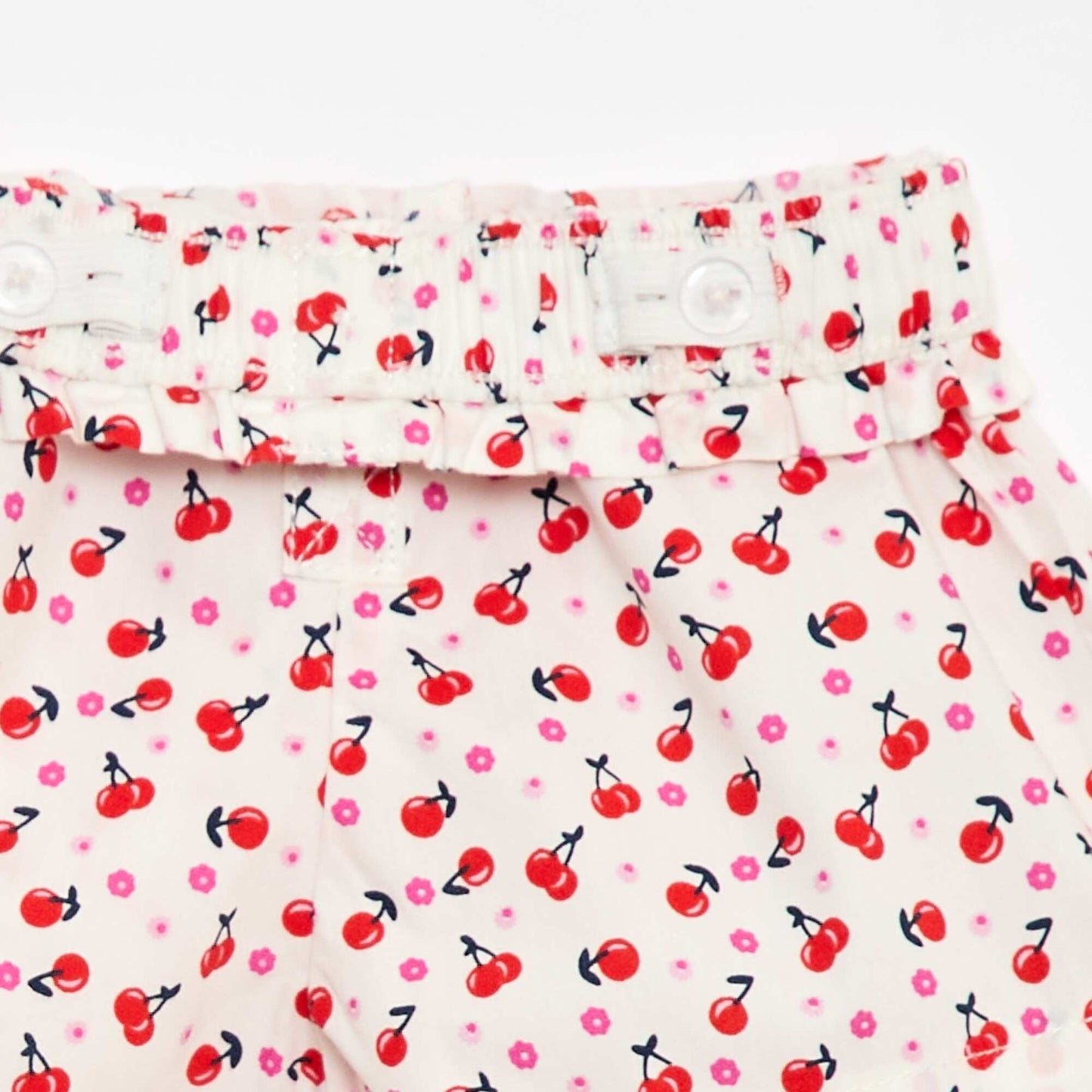 Short en popeline BLANC/ROUGE