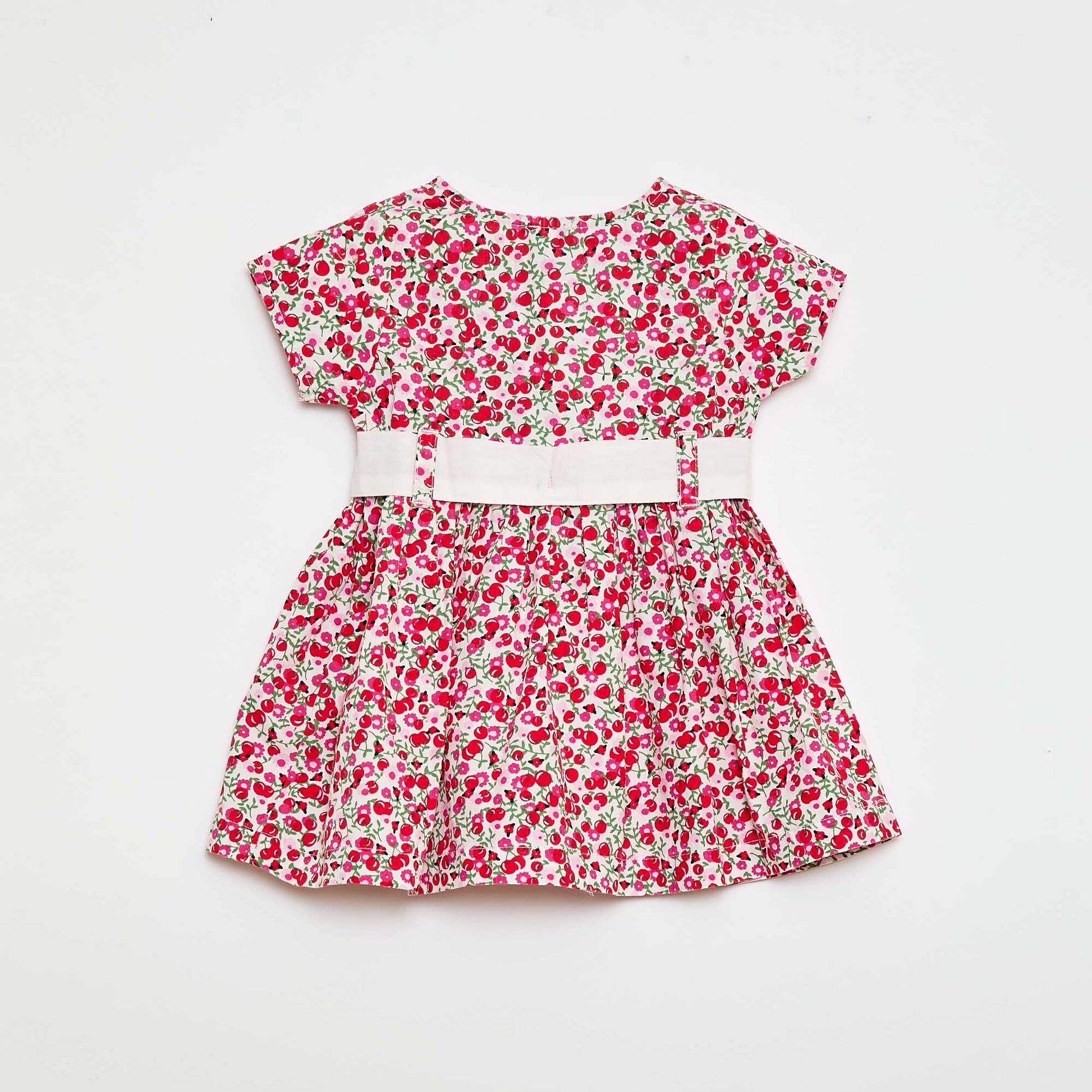 Robe légère à manches courtes avec motif ROUGE