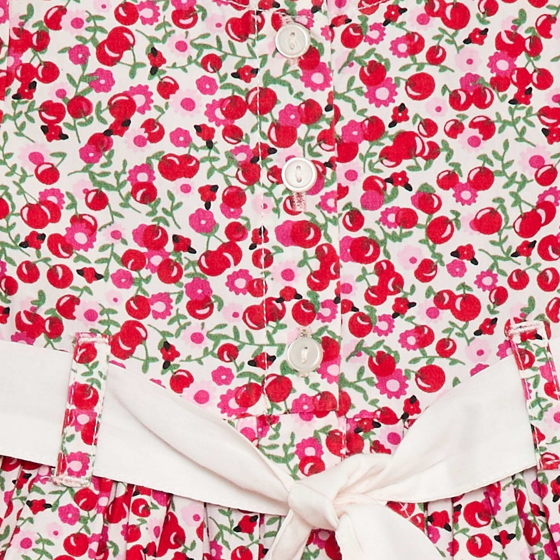 Robe légère à manches courtes avec motif ROUGE