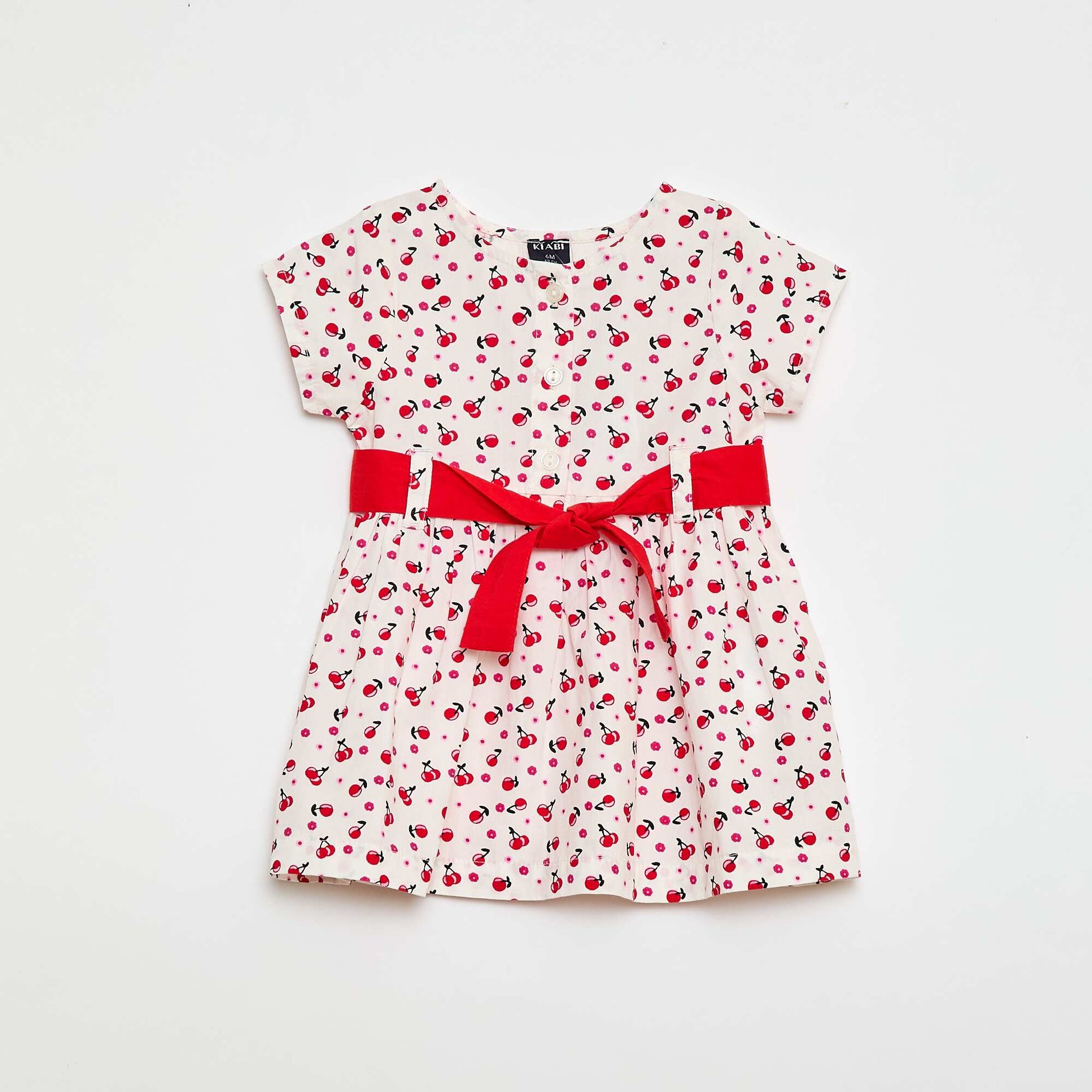 Robe légère à manches courtes unie ROSE
