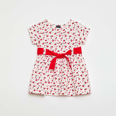 Robe légère à manches courtes unie ROSE