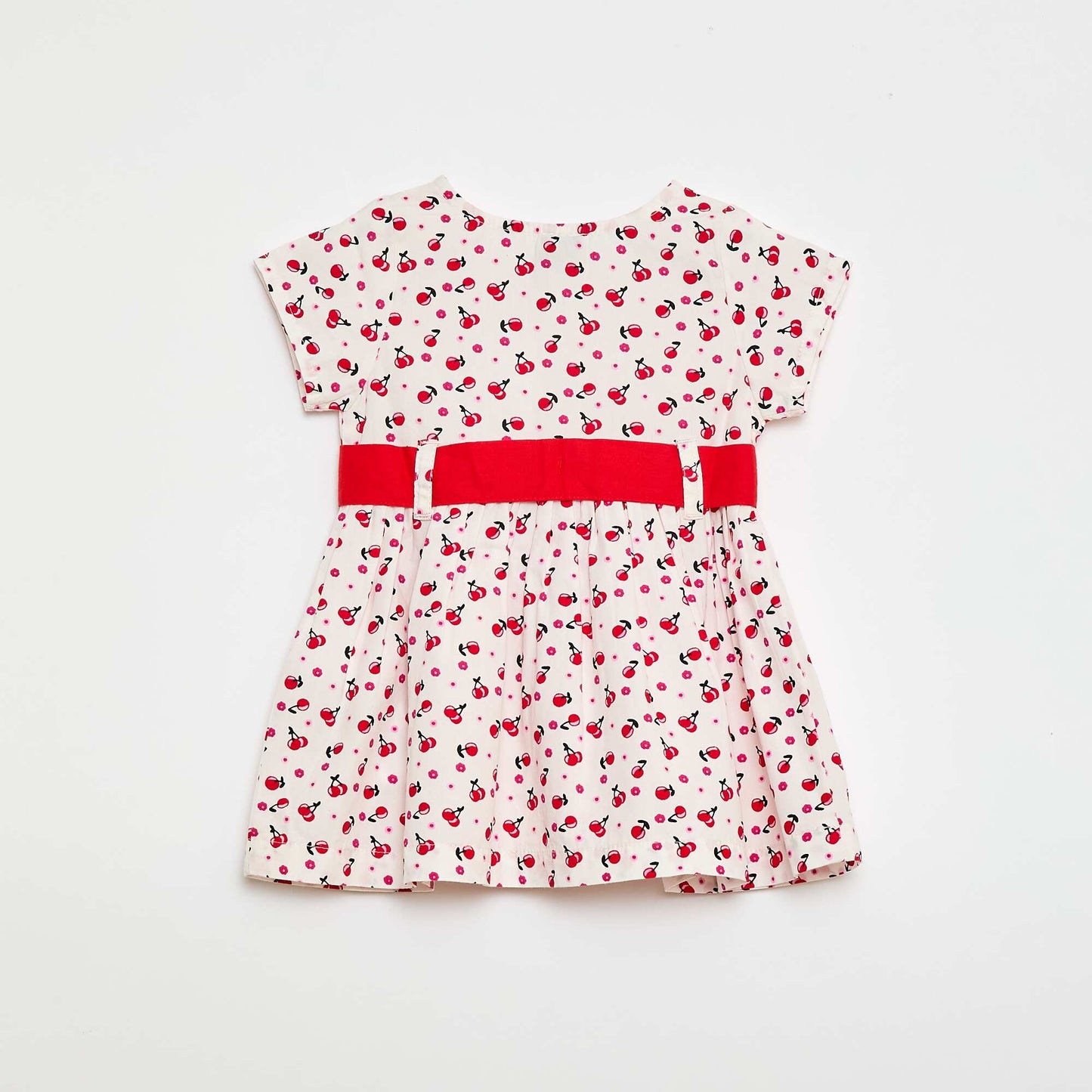 Robe légère à manches courtes unie ROSE