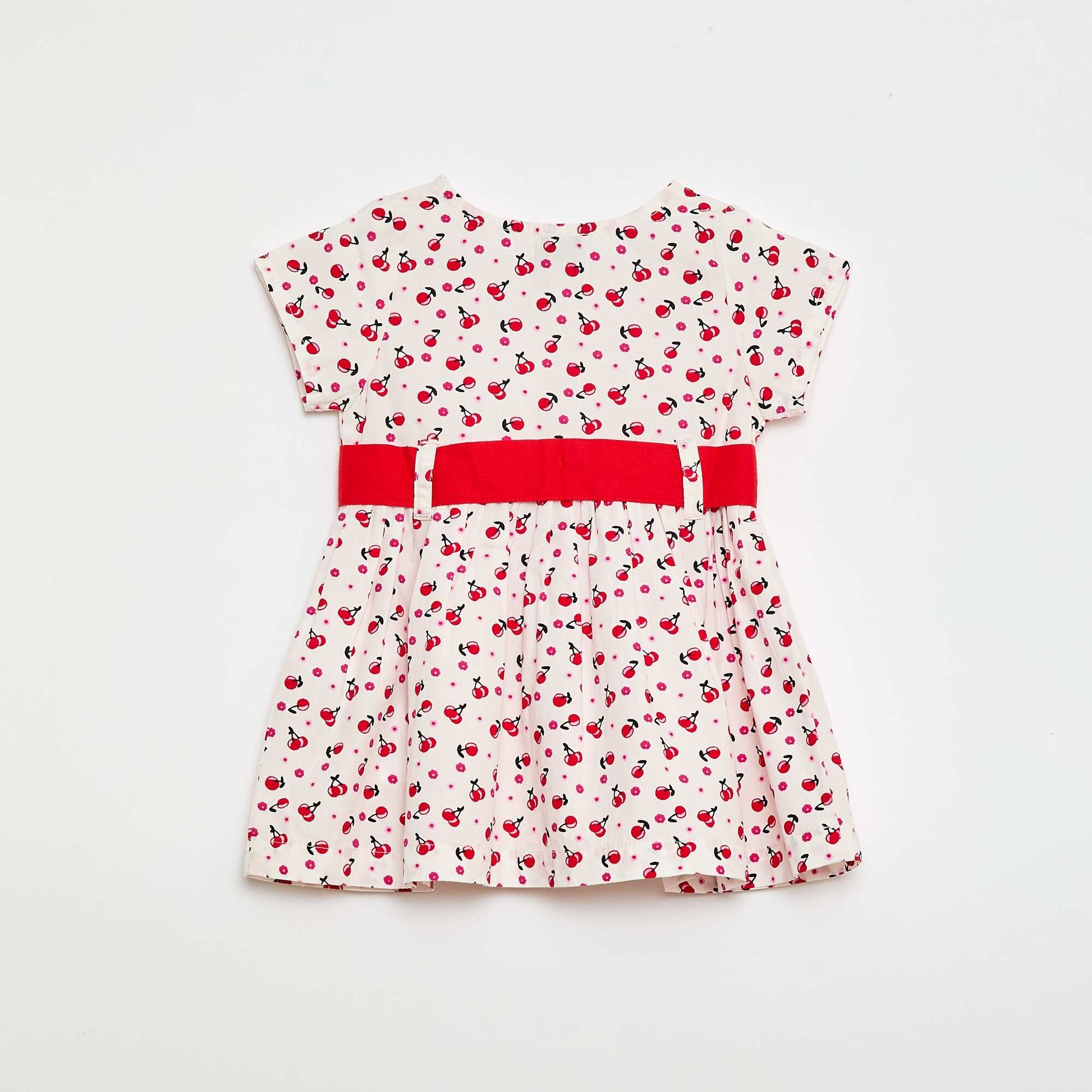 Robe légère à manches courtes unie ROSE