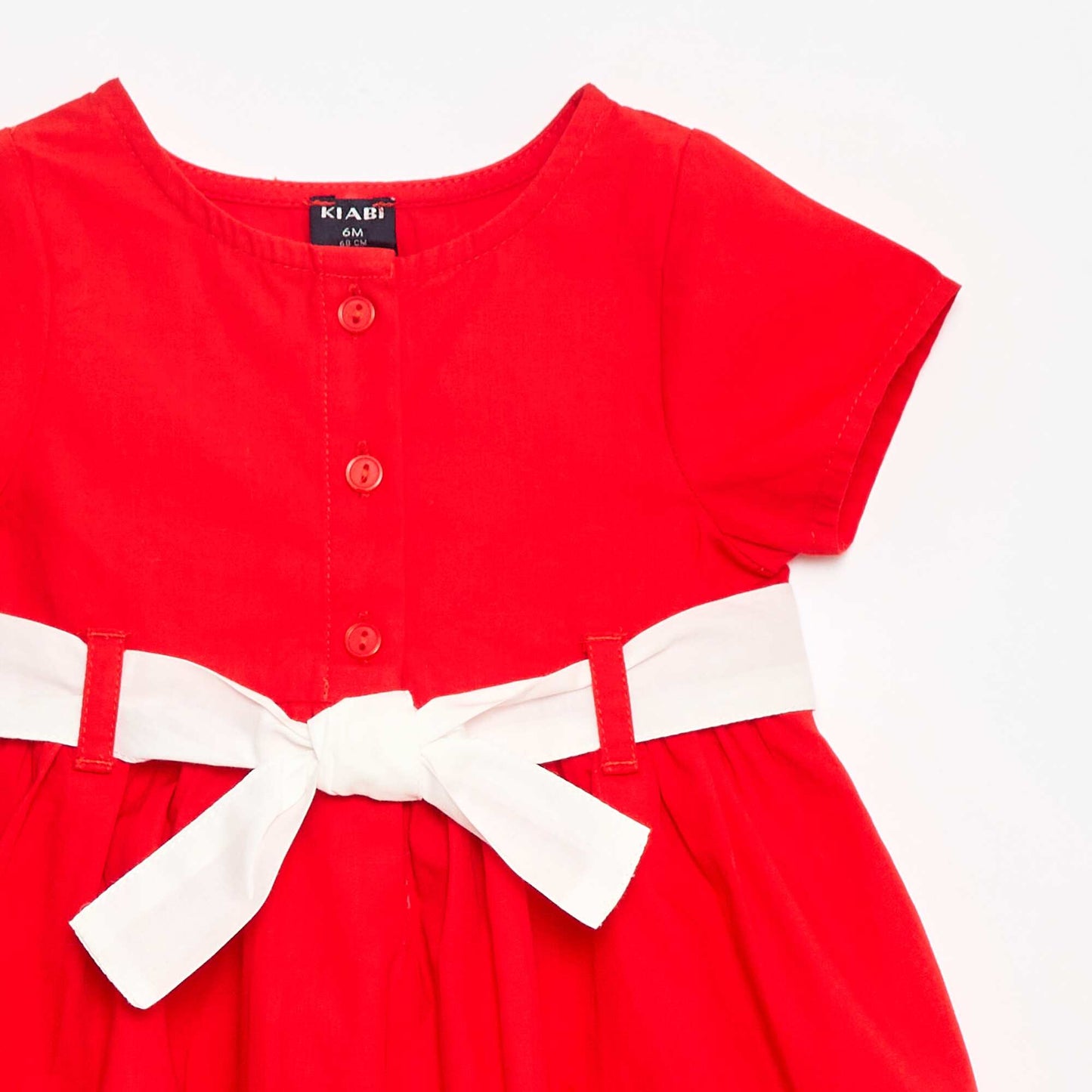 Robe légère à manches courtes avec motif BLANC