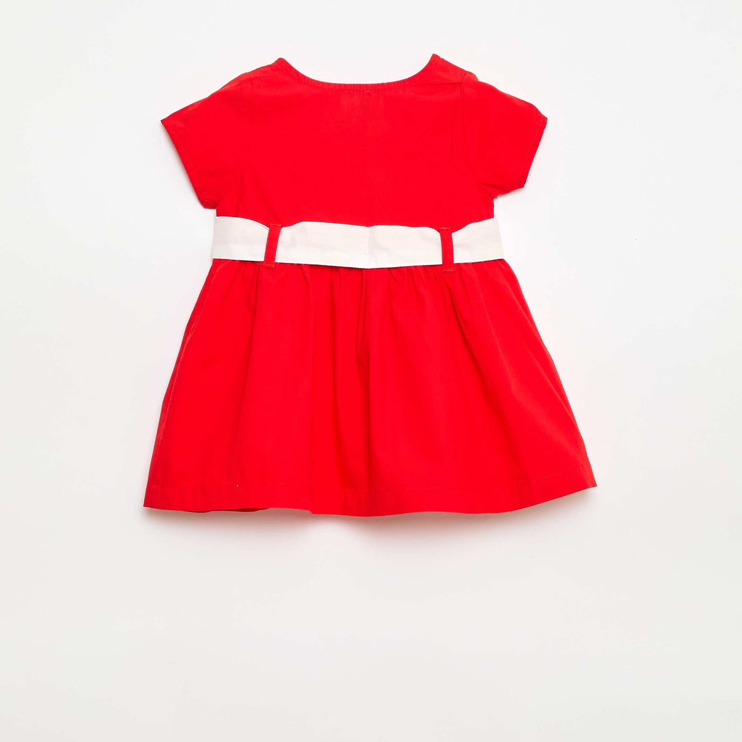 Robe légère à manches courtes avec motif BLANC