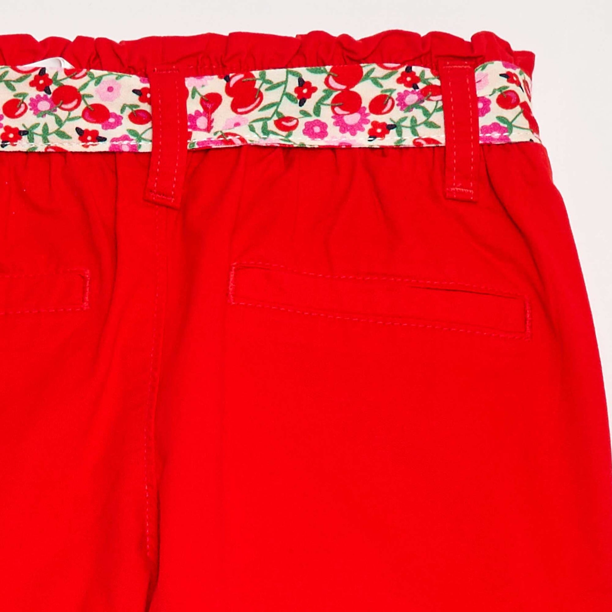 Short uni en twill + ceinture à nouer BLANC