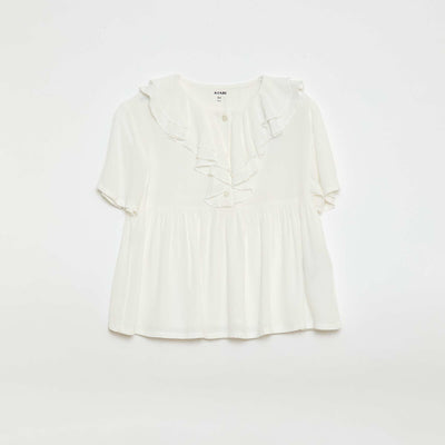 Blouse en maille légère à motif BLANC