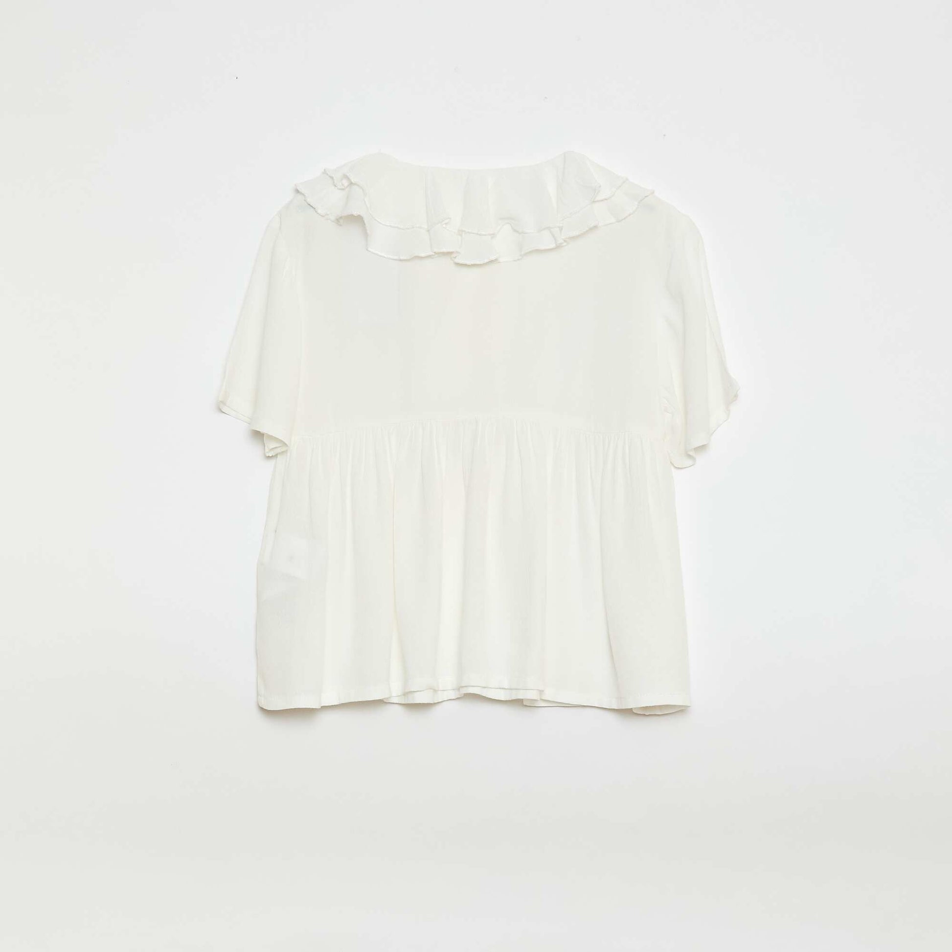 Blouse en maille légère à motif BLANC