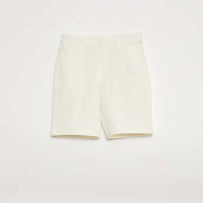 Bermuda chino à taille ajustable à l'intérieur BLANC