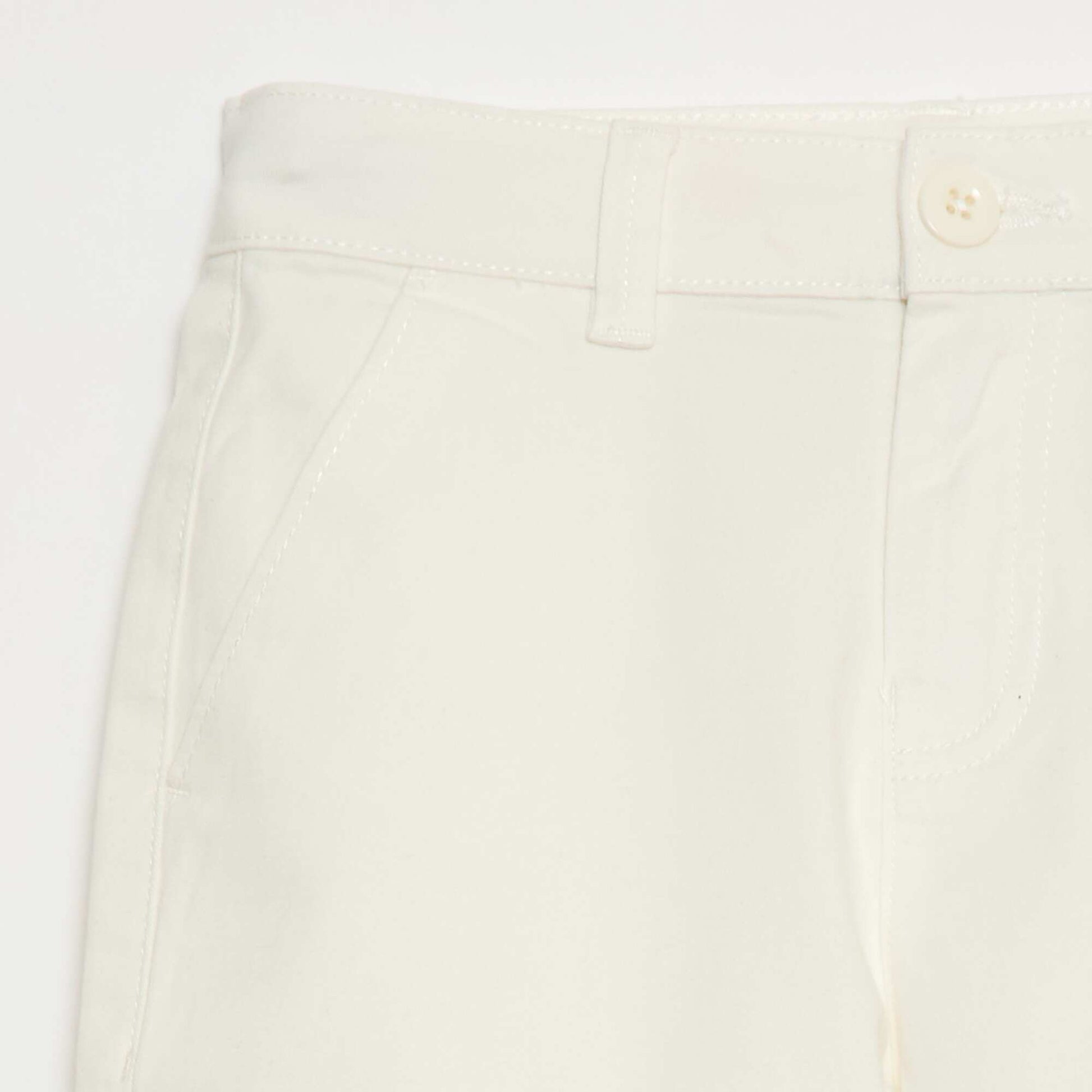 Bermuda chino à taille ajustable à l'intérieur BLANC