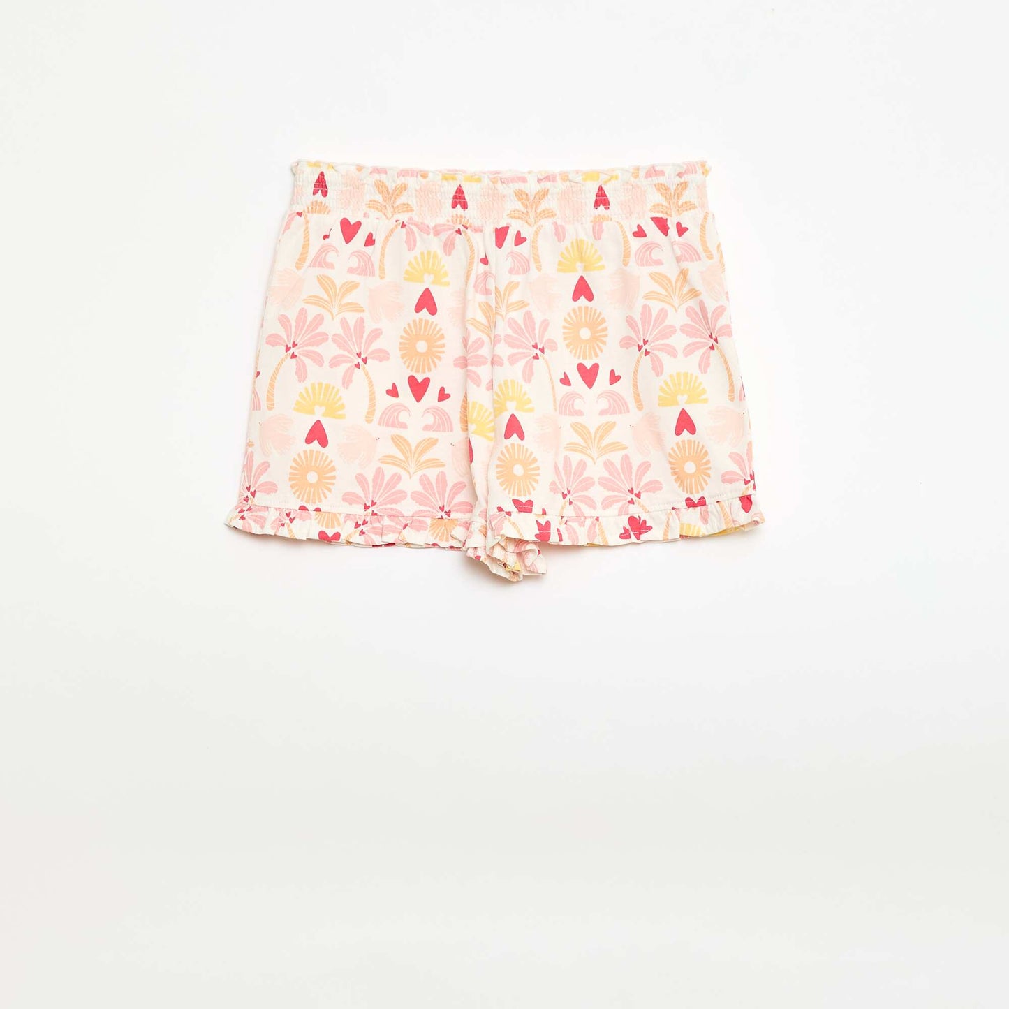 Short léger à volants BLANC