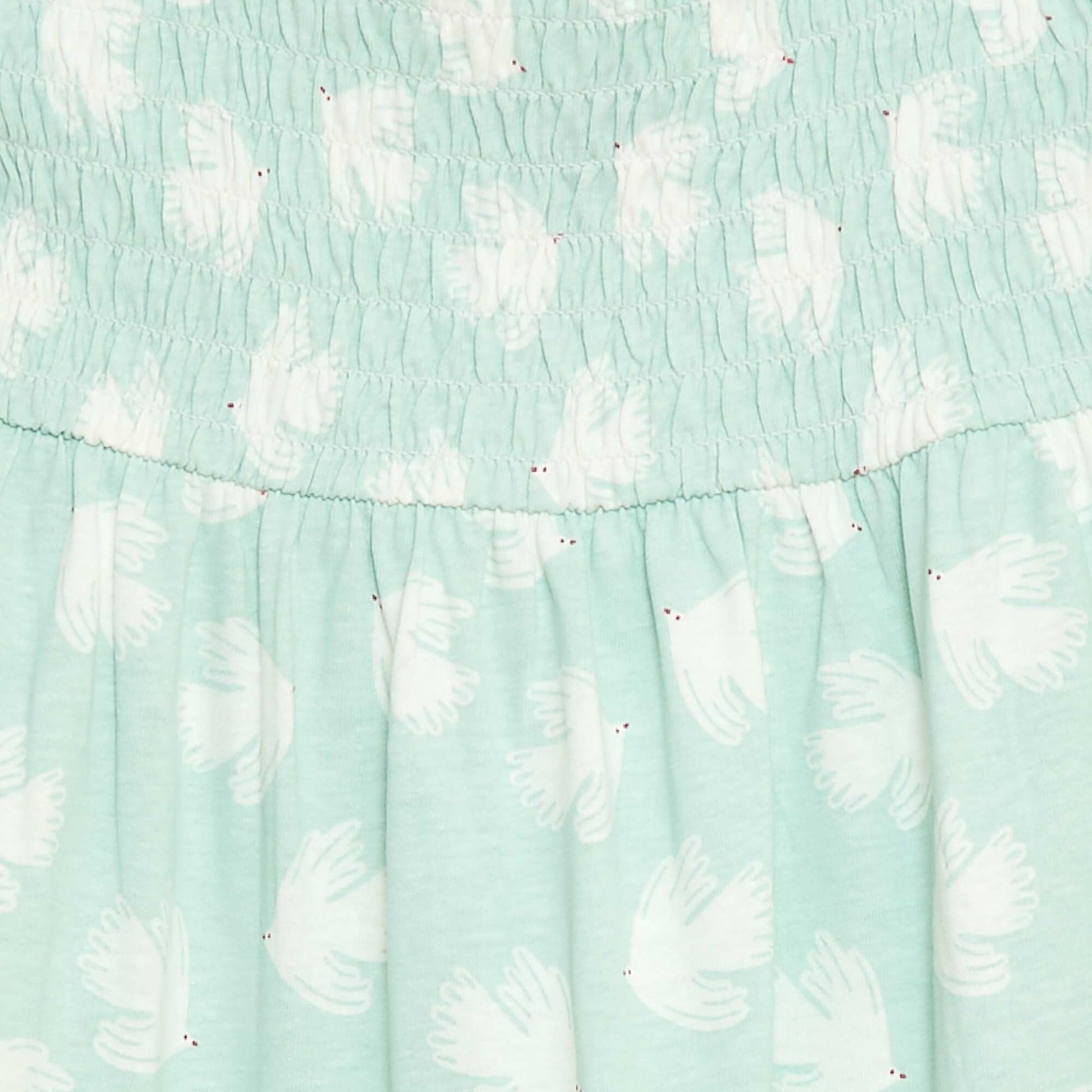Robe en coton à fines bretelles imprimée BLEU