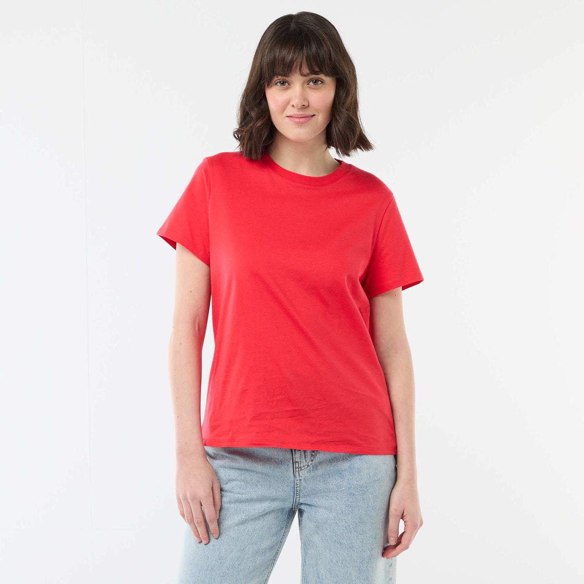 Tee-shirt en jersey manches courtes ROUGE
