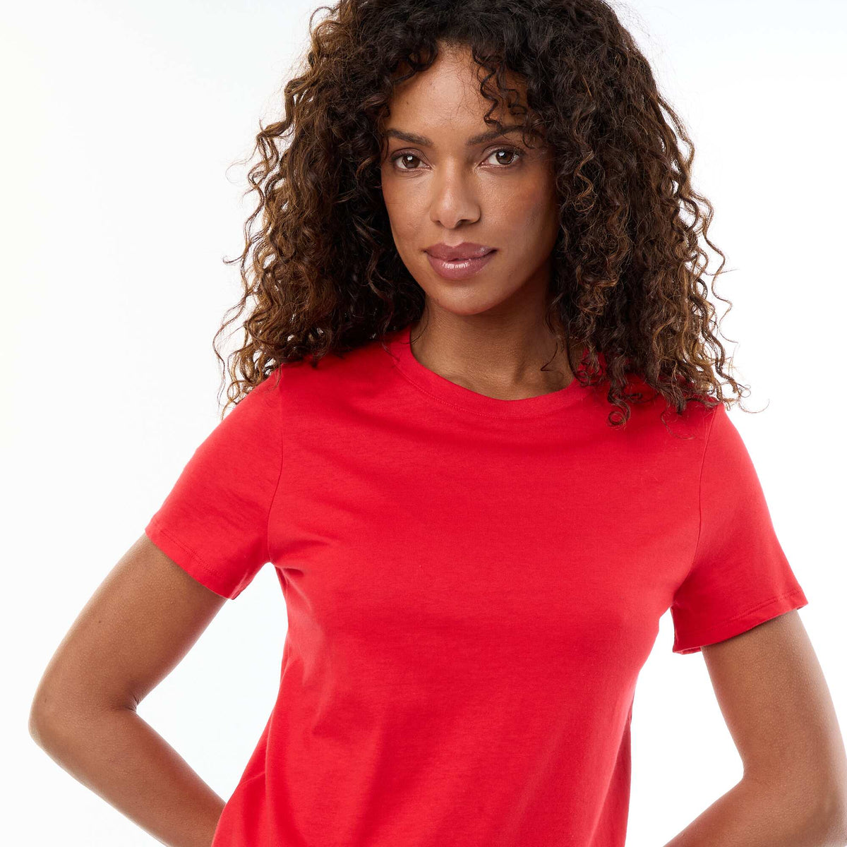 Tee-shirt en jersey manches courtes ROUGE