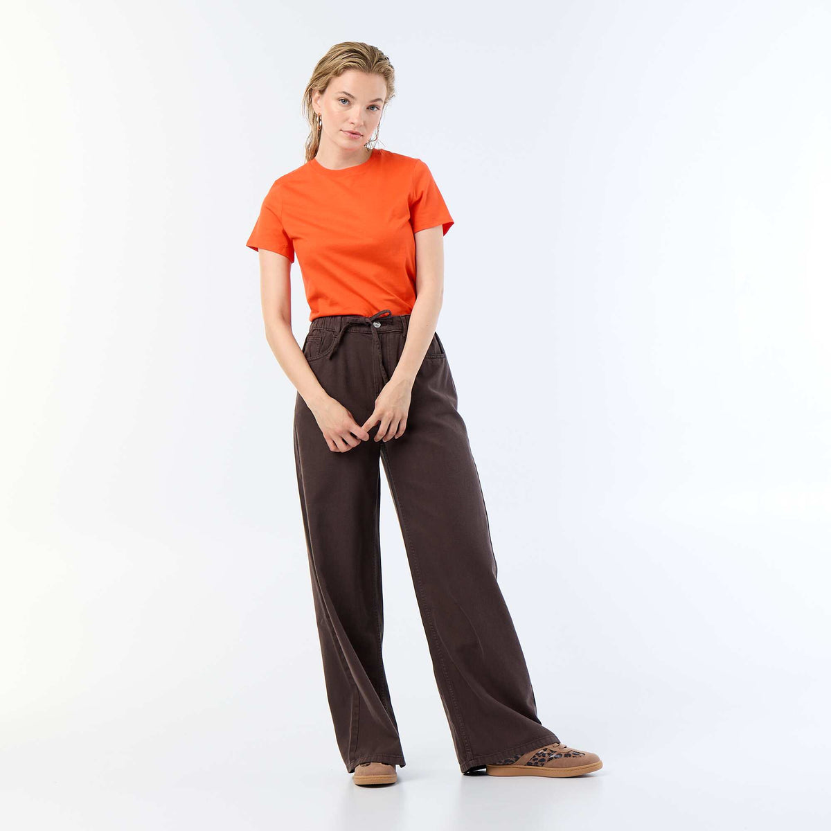 Tee-shirt en jersey manches courtes ROUGE