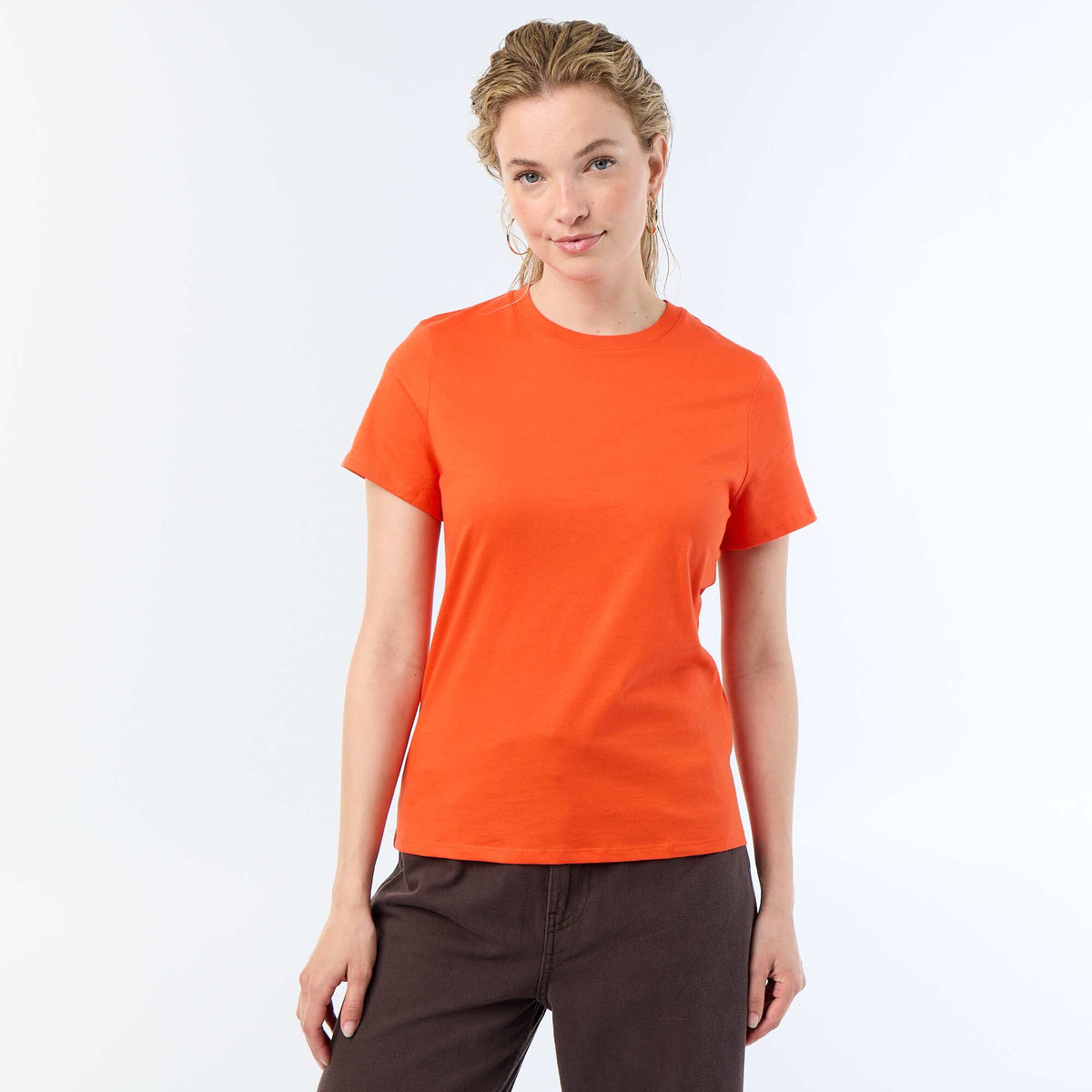 Tee-shirt en jersey manches courtes ROUGE