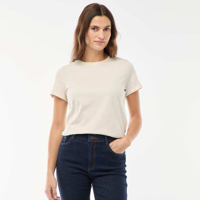 Tee-shirt en jersey manches courtes ECRU