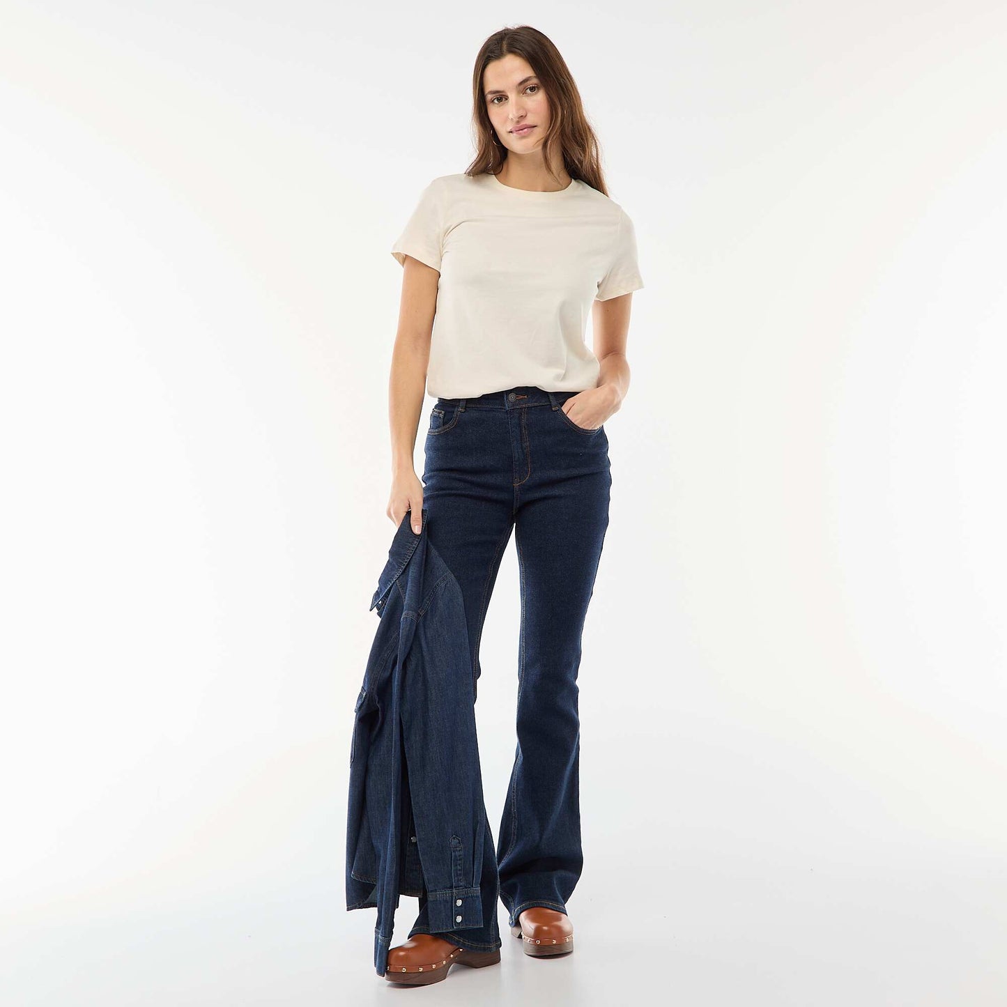 Tee-shirt en jersey manches courtes ECRU