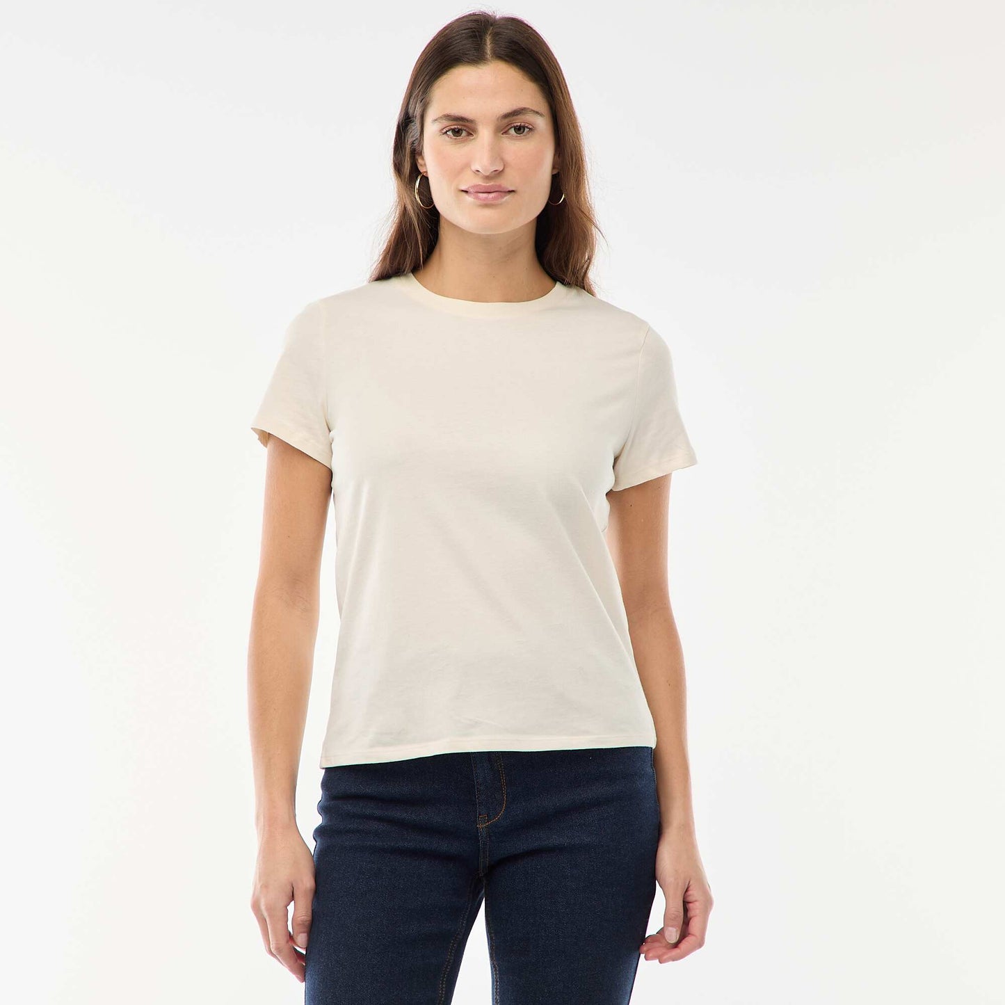 Tee-shirt en jersey manches courtes ECRU