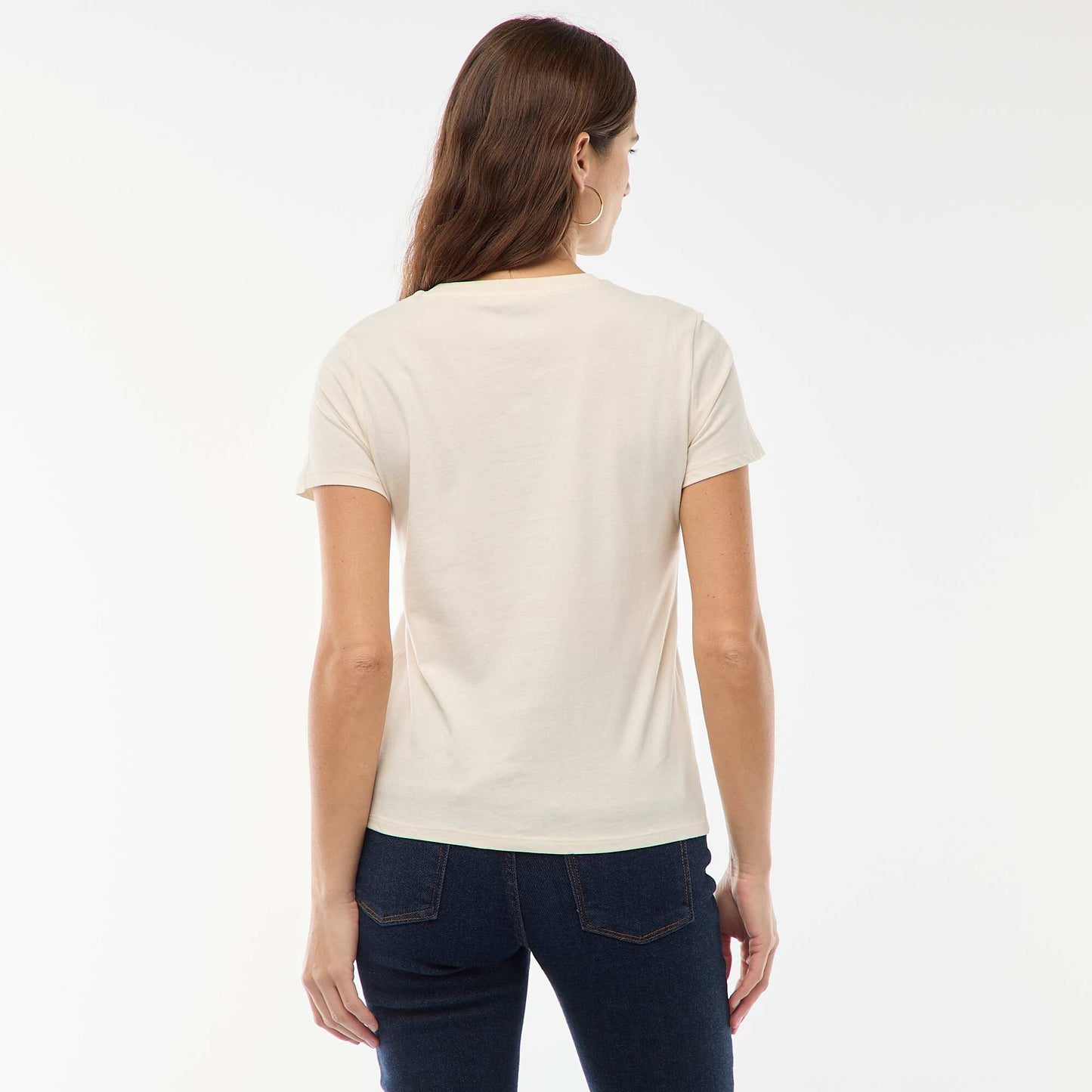 Tee-shirt en jersey manches courtes ECRU