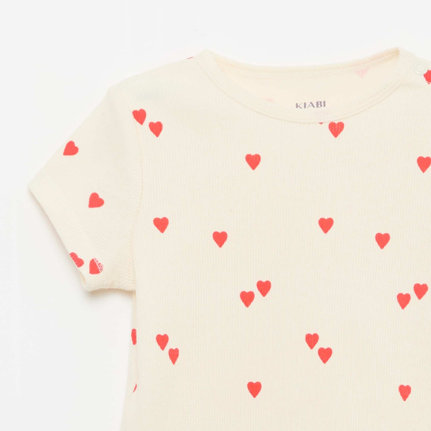 Pyjama t-shirt + short en coton côtelé - 2 pièces BLANC