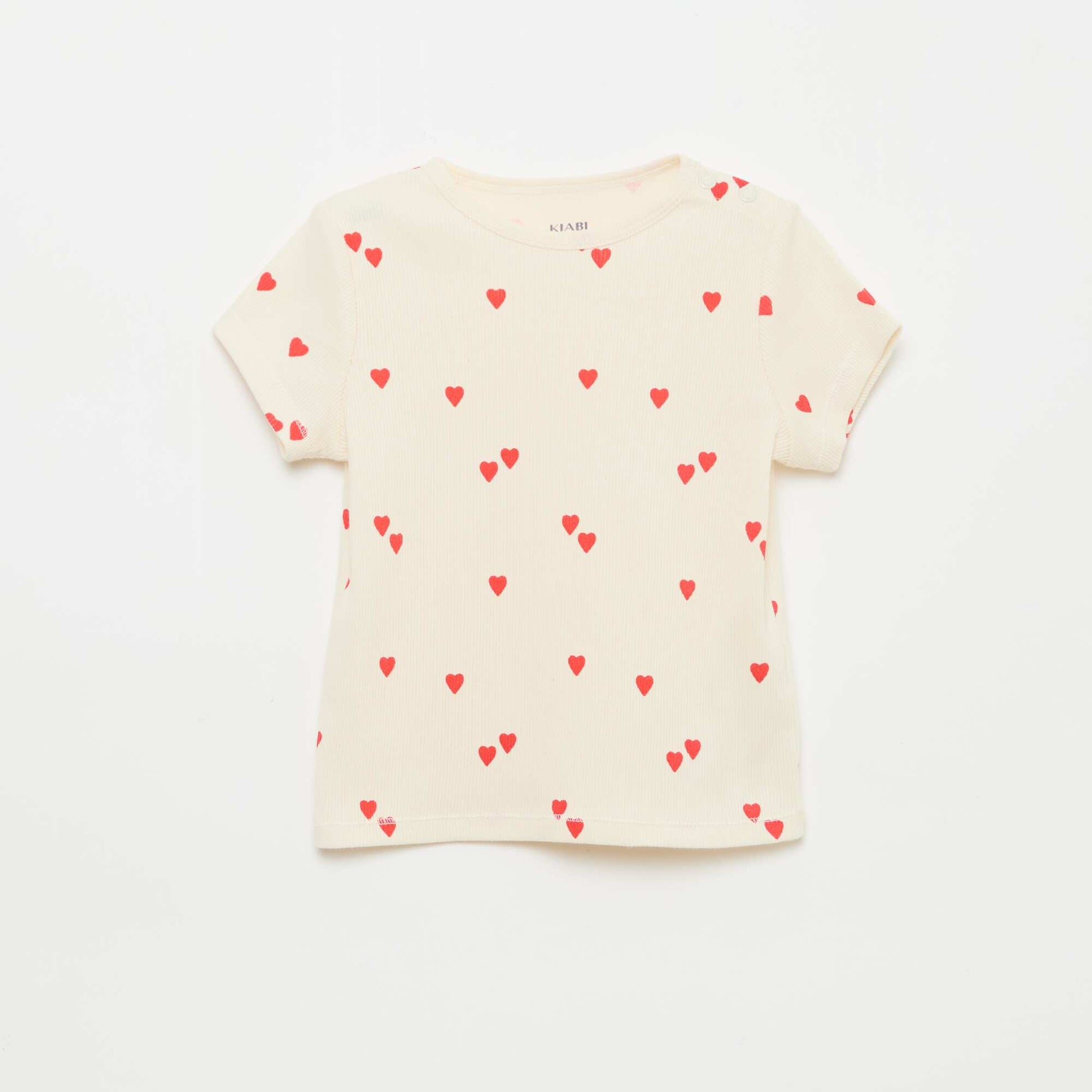 Pyjama t-shirt + short en coton côtelé - 2 pièces BLANC