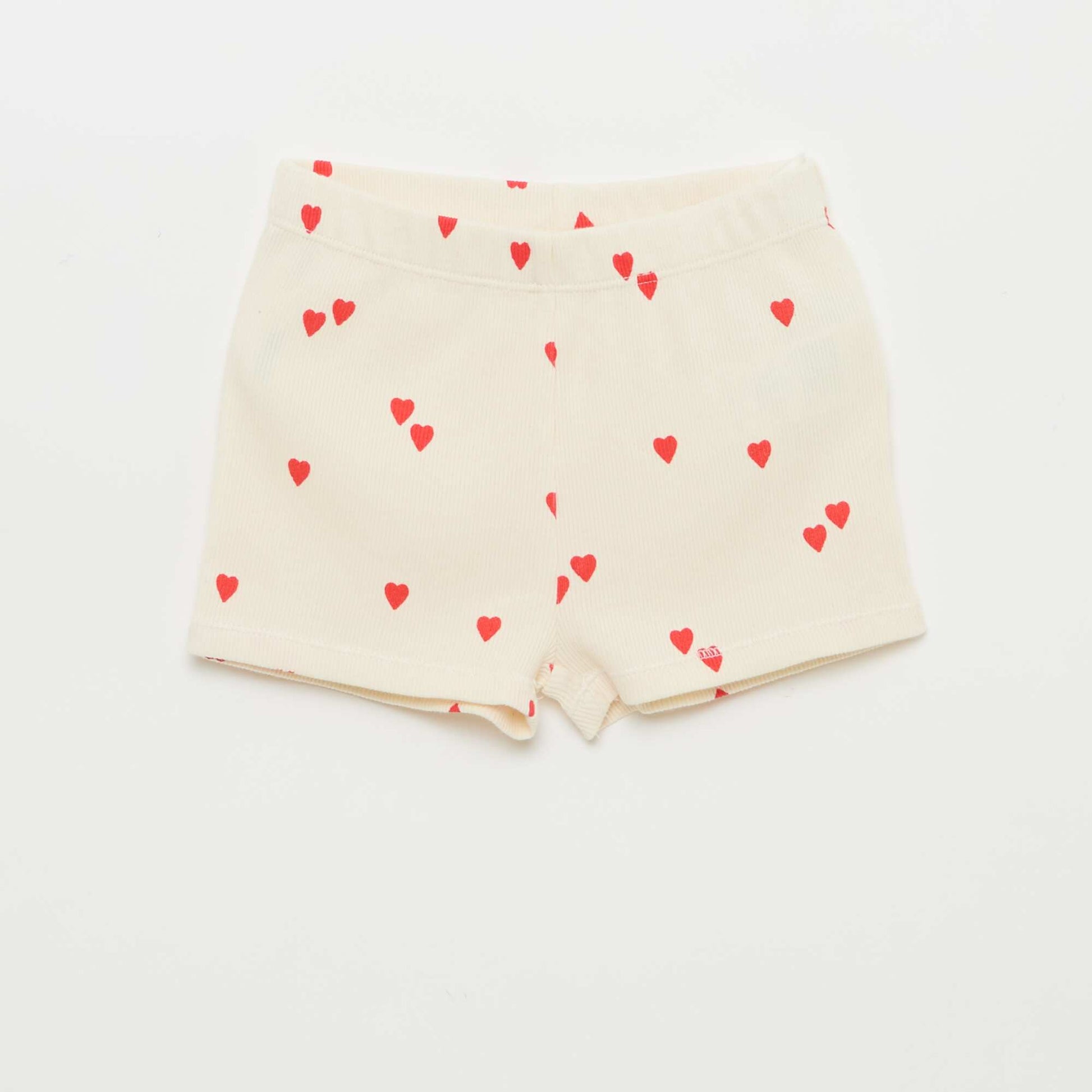 Pyjama t-shirt + short en coton côtelé - 2 pièces BLANC